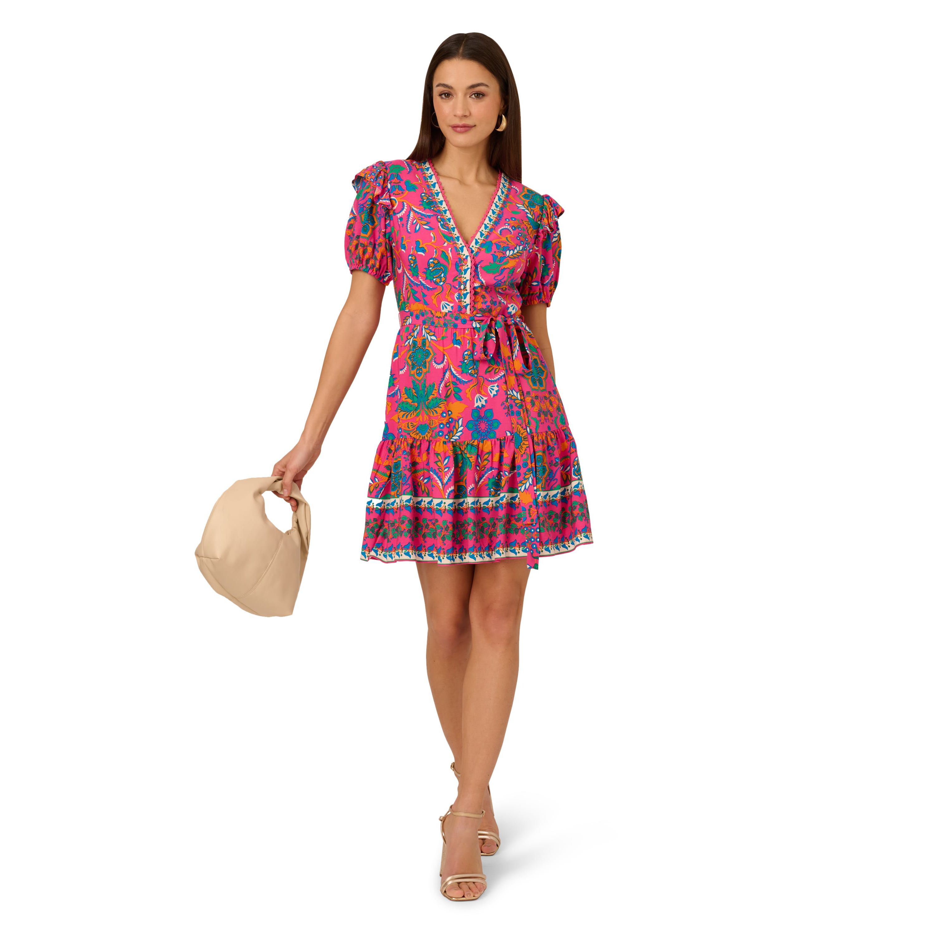Printed Short Flounce Dress