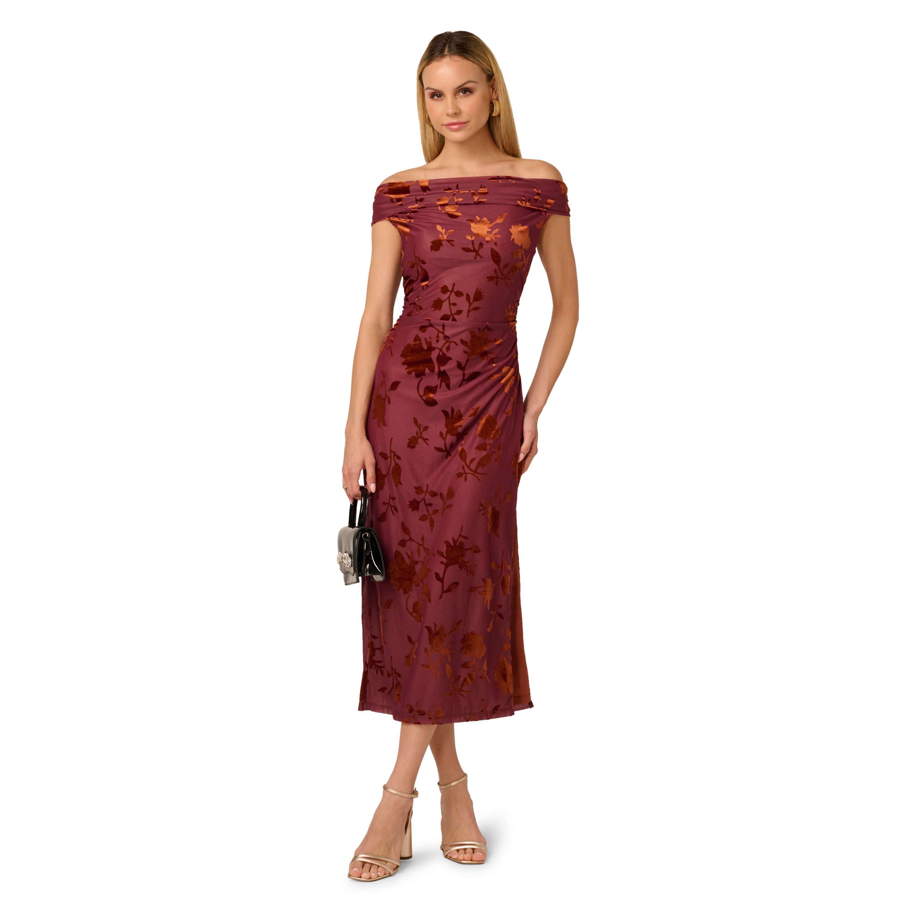 Burnout Velvet Midi Dress