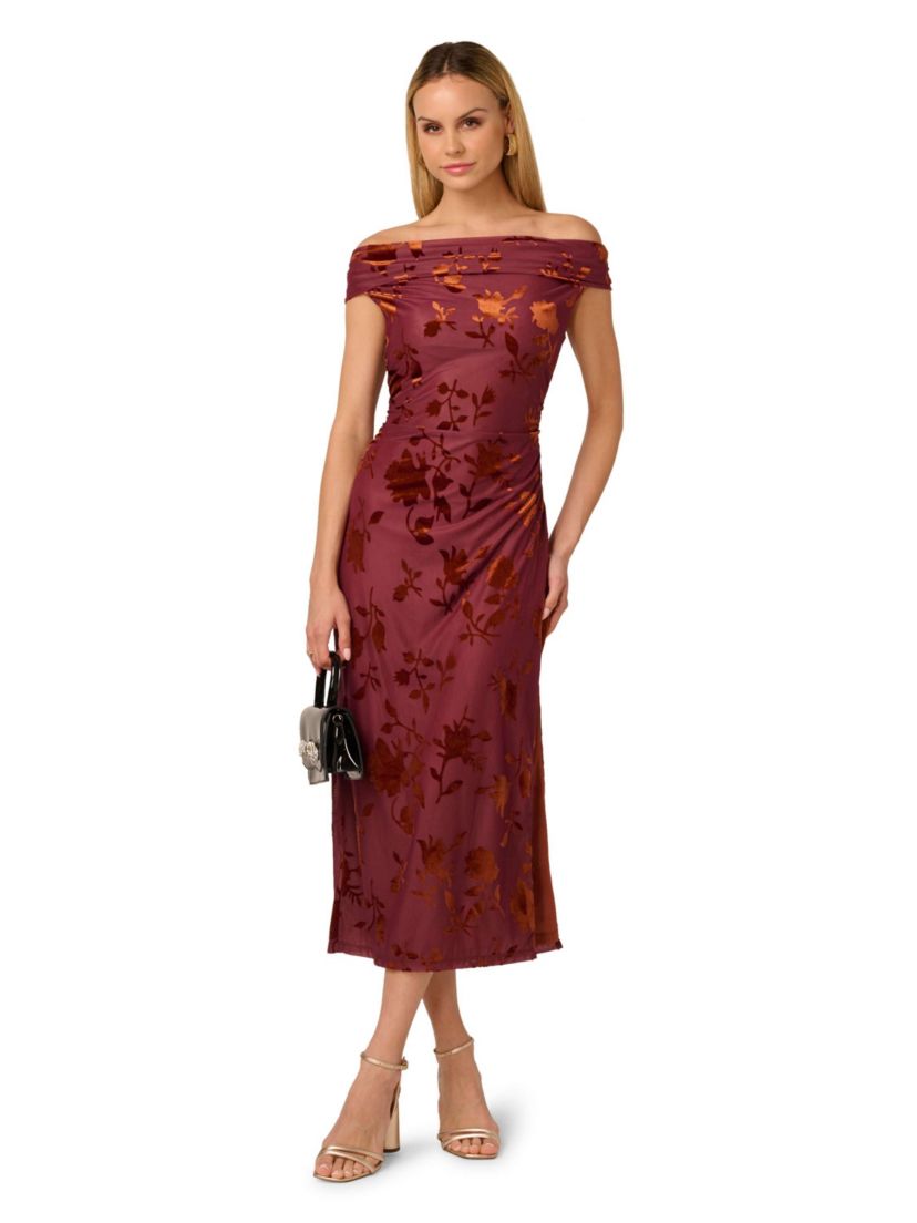 Burnout Velvet Midi Dress