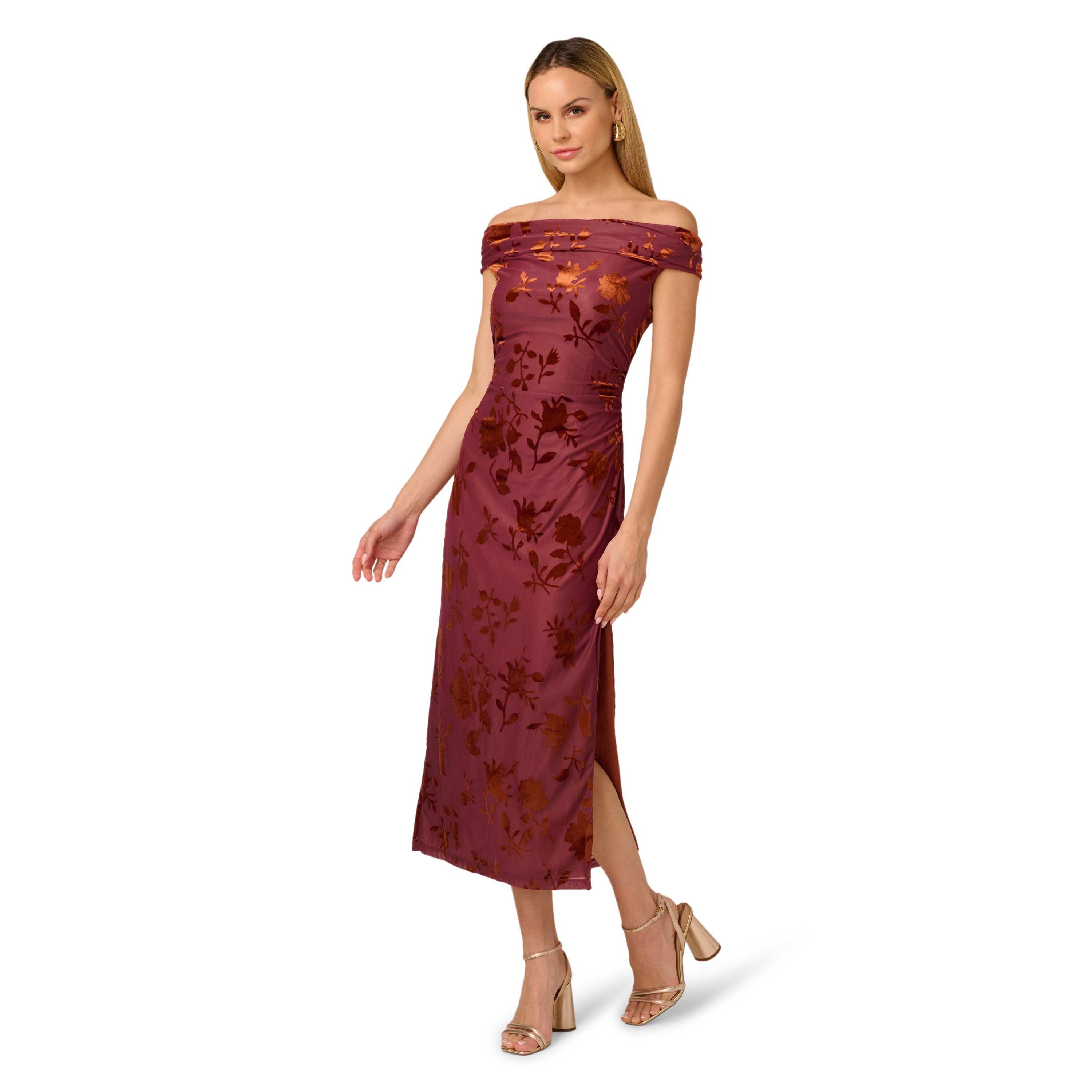 Burnout Velvet Midi Dress