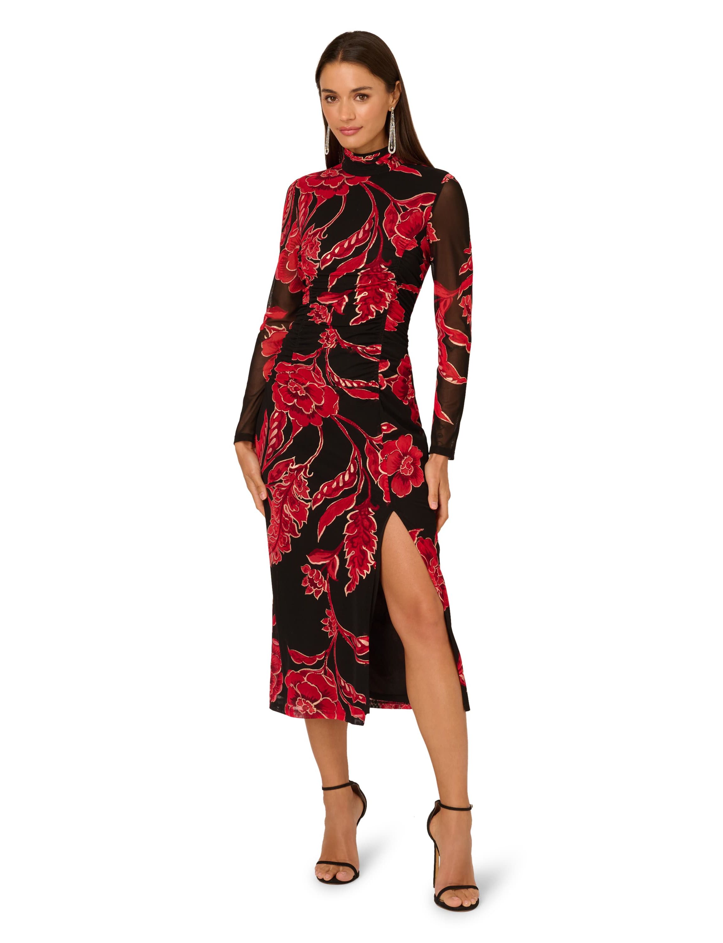 Mockneck Ruched Maxi Dress