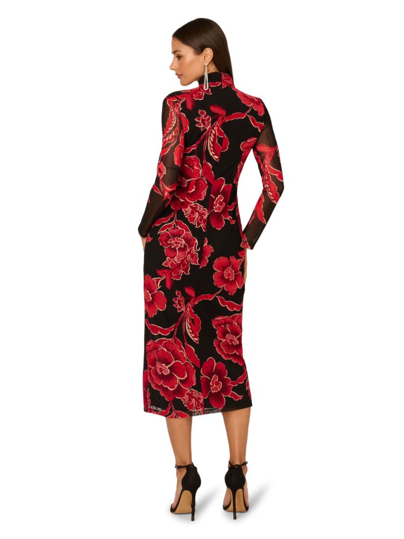 Mockneck Ruched Maxi Dress
