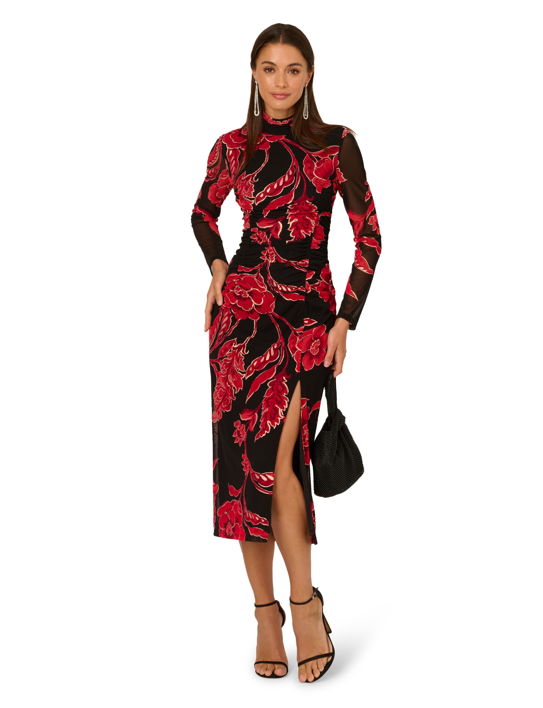 Mockneck Ruched Maxi Dress