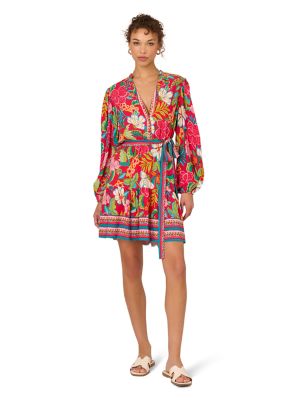 ADRIANNA BY ADRIANNA PAPELL Women's Short Printed Rayon Dress