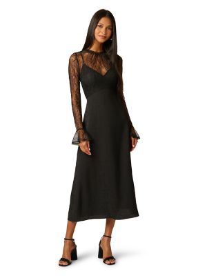 ADRIANNA BY ADRIANNA PAPELL Women's Combo satin ankle dress, Black, 16