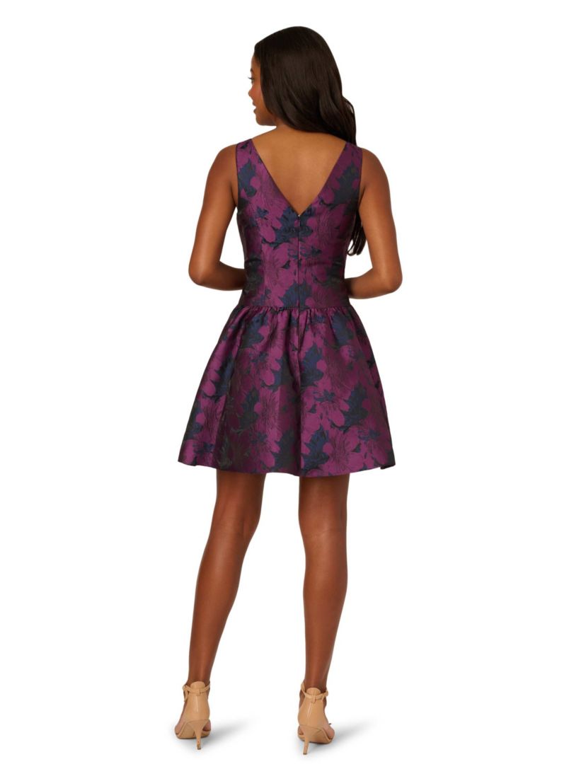 Jacquard Flounce Short Dress