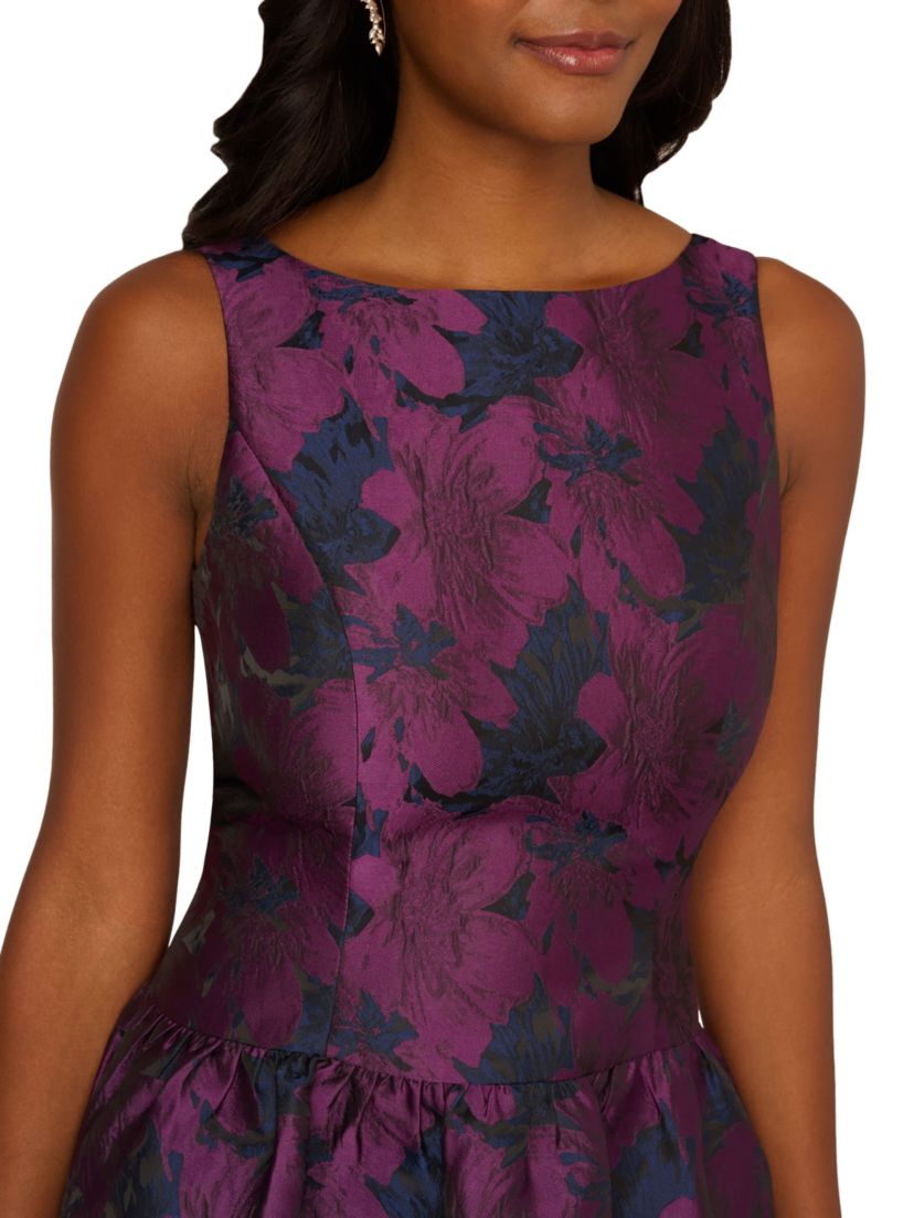 Jacquard Flounce Short Dress