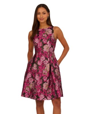 Adrianna Papell Women's Jacquard Envelope Short Dress, 4