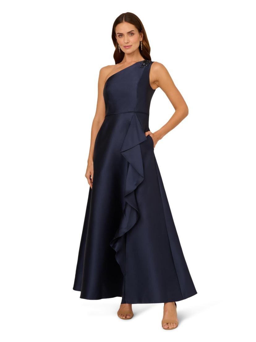 One Shoulder Mikado Gown
