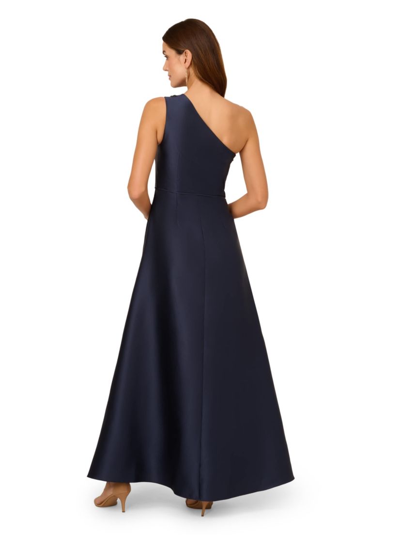 One Shoulder Mikado Gown