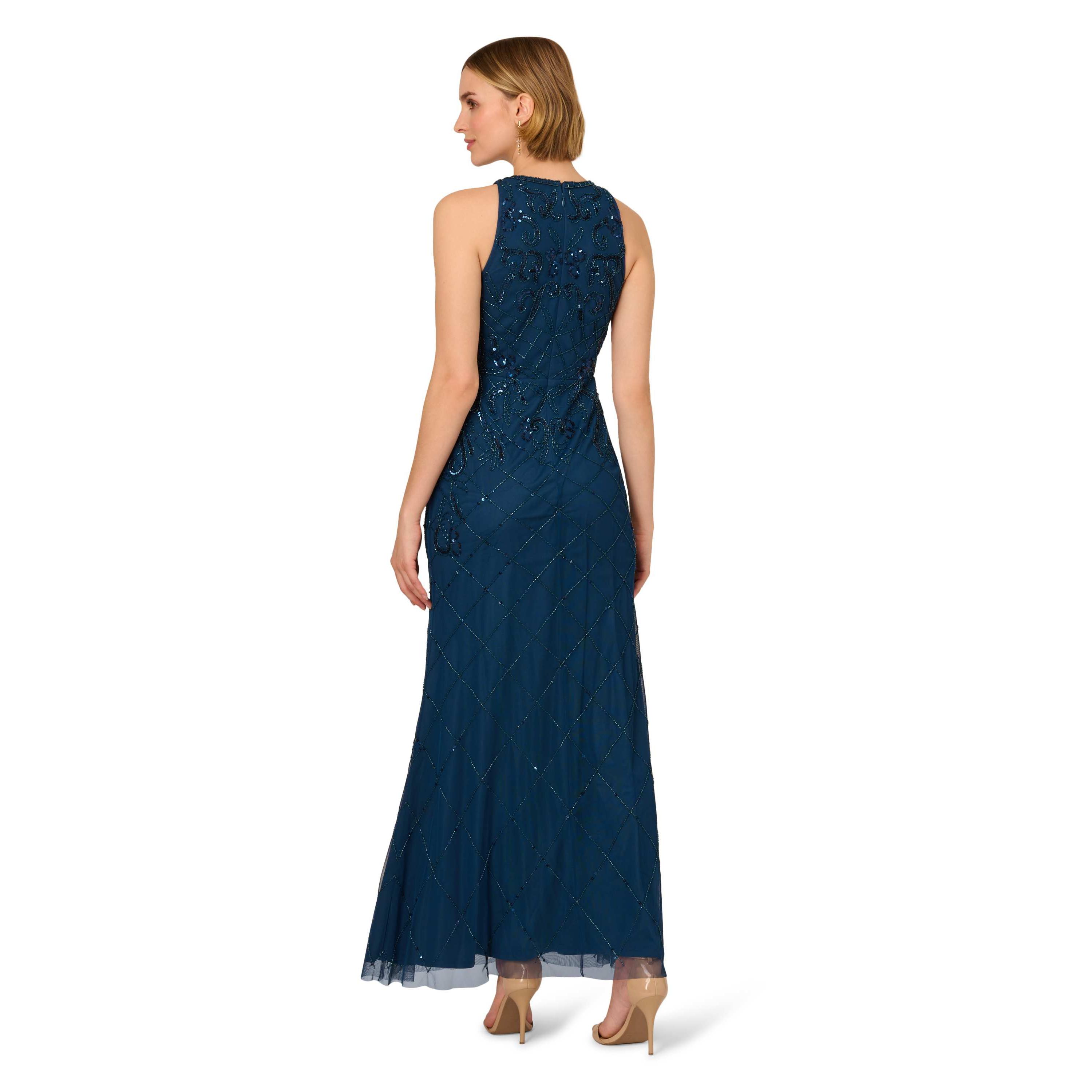 Bead Halter Long Dress