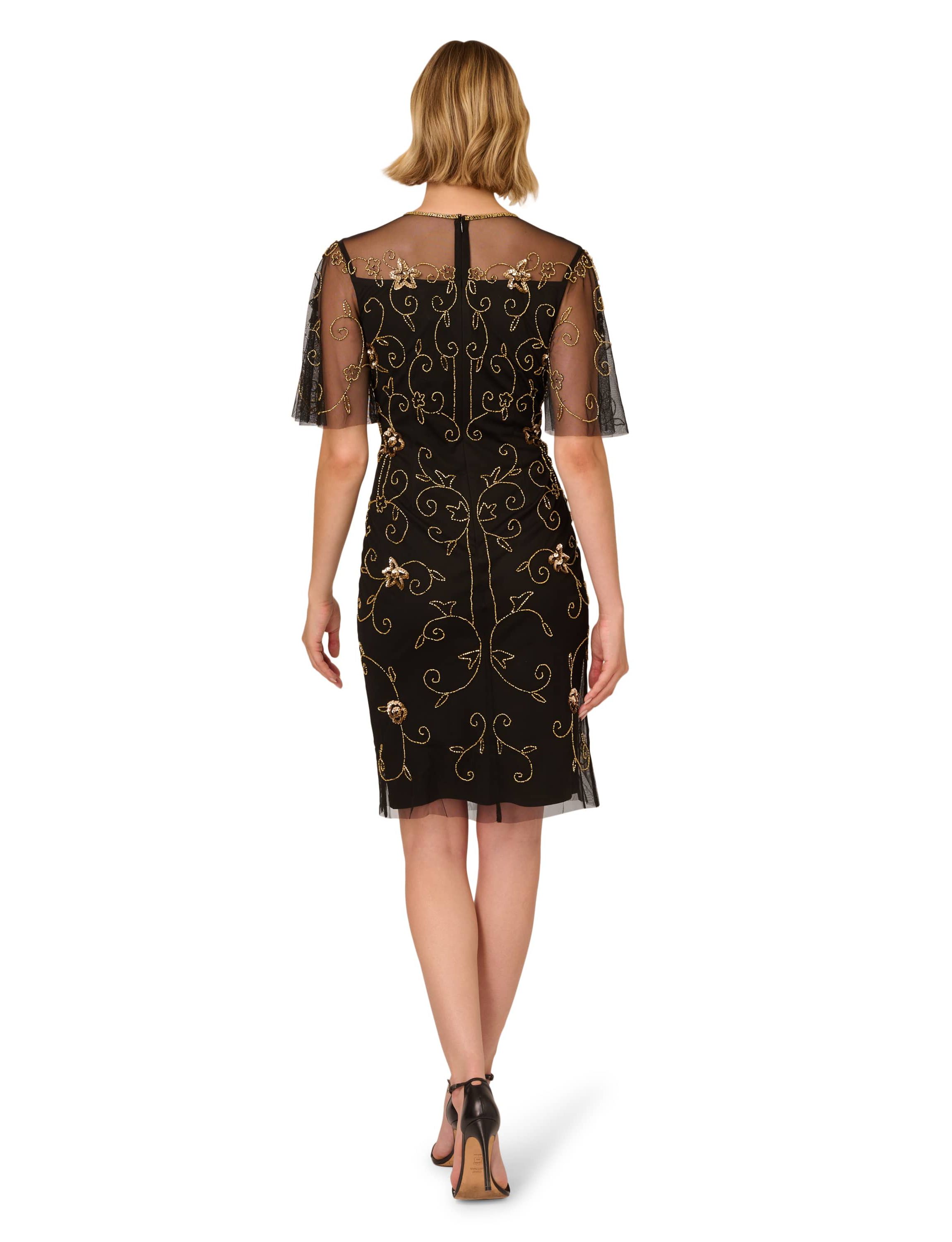 Beaded Illusion Neck Dress