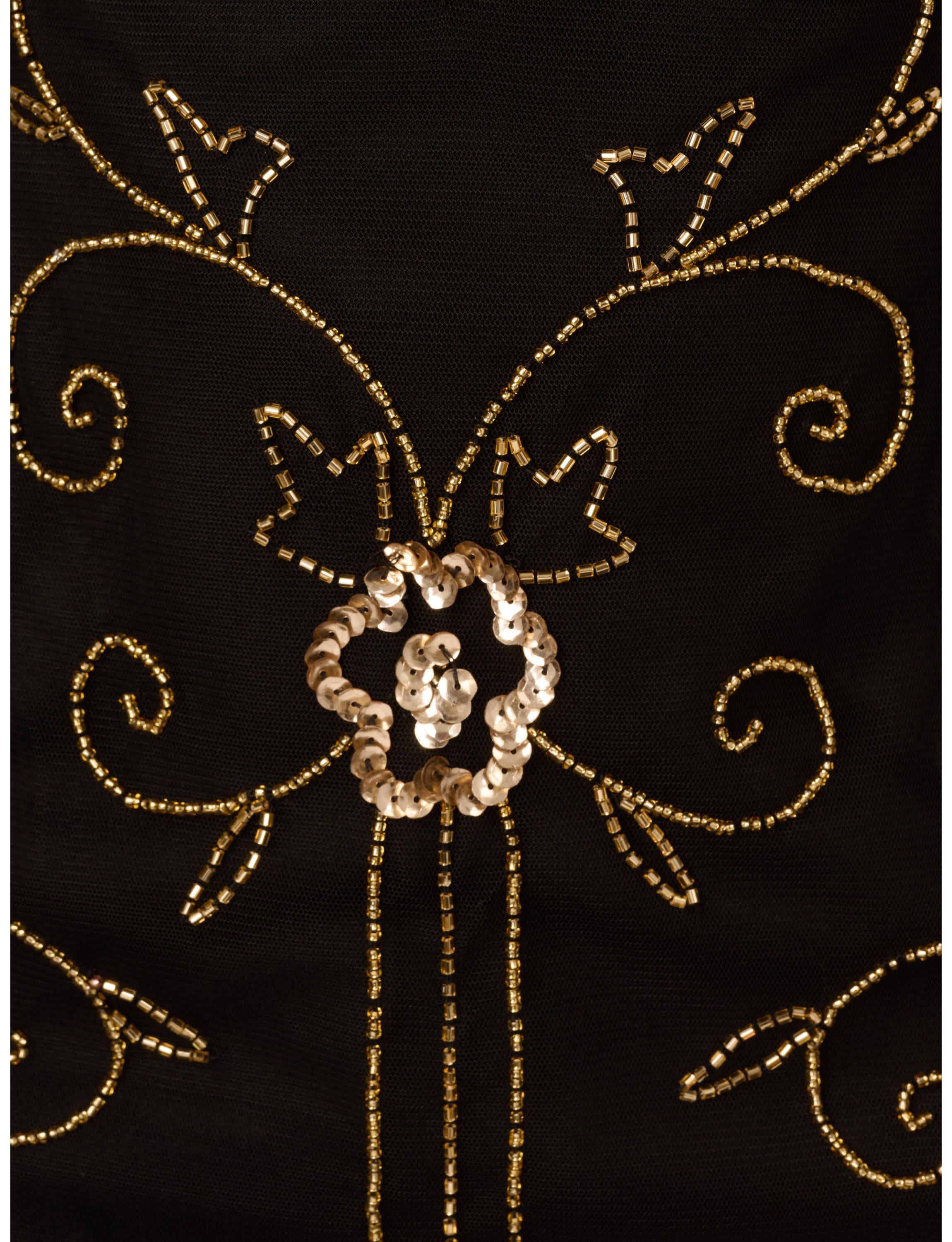Beaded Illusion Neck Dress
