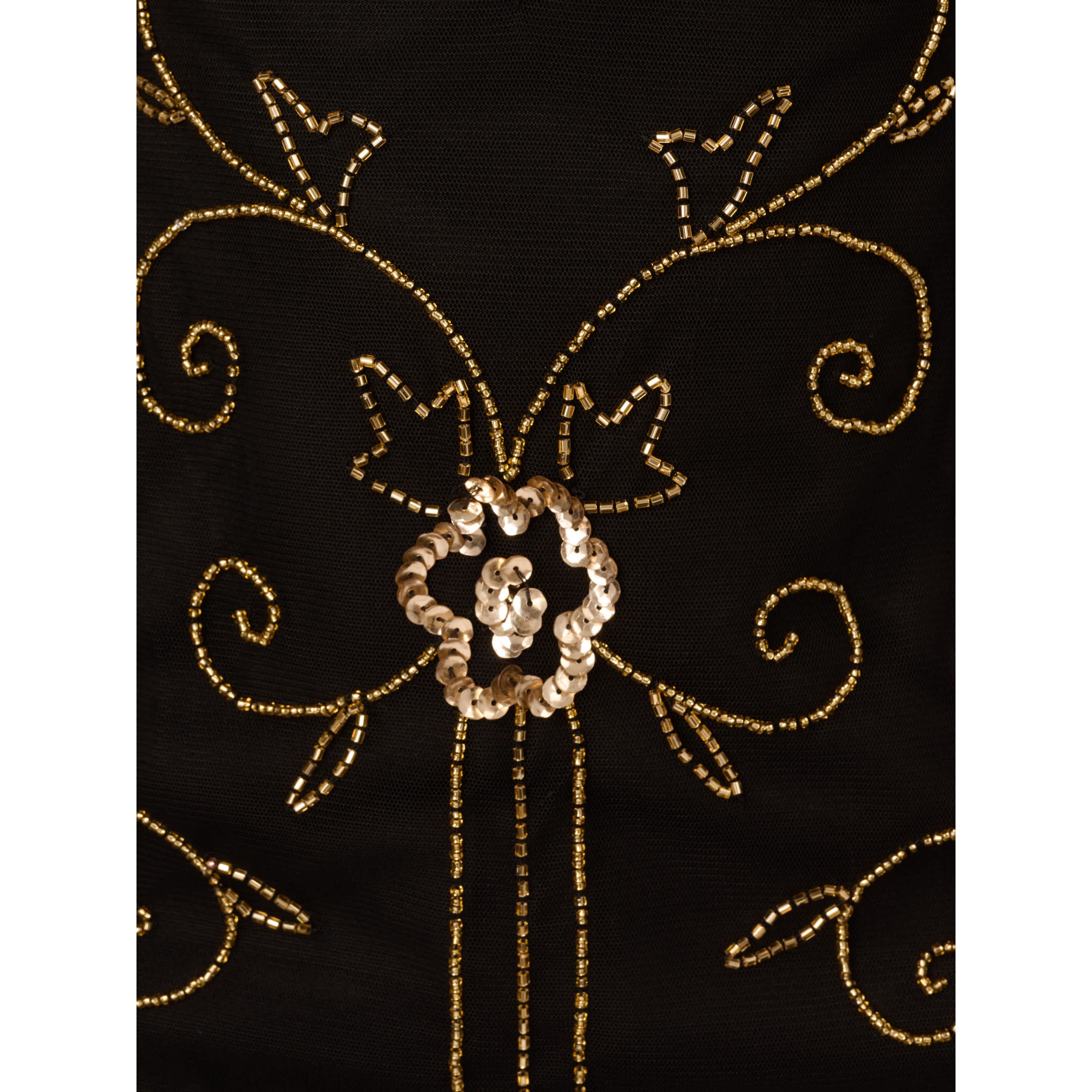Beaded Illusion Neck Dress
