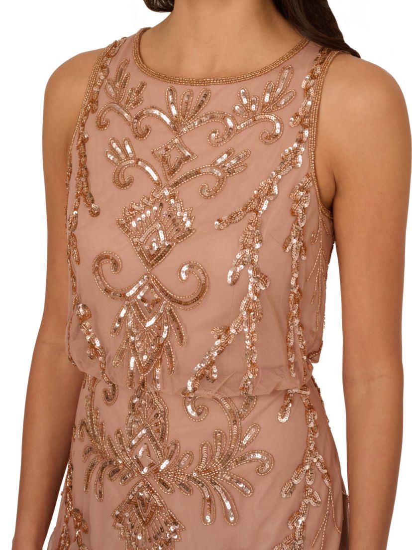 Beaded Sheath Short Dress