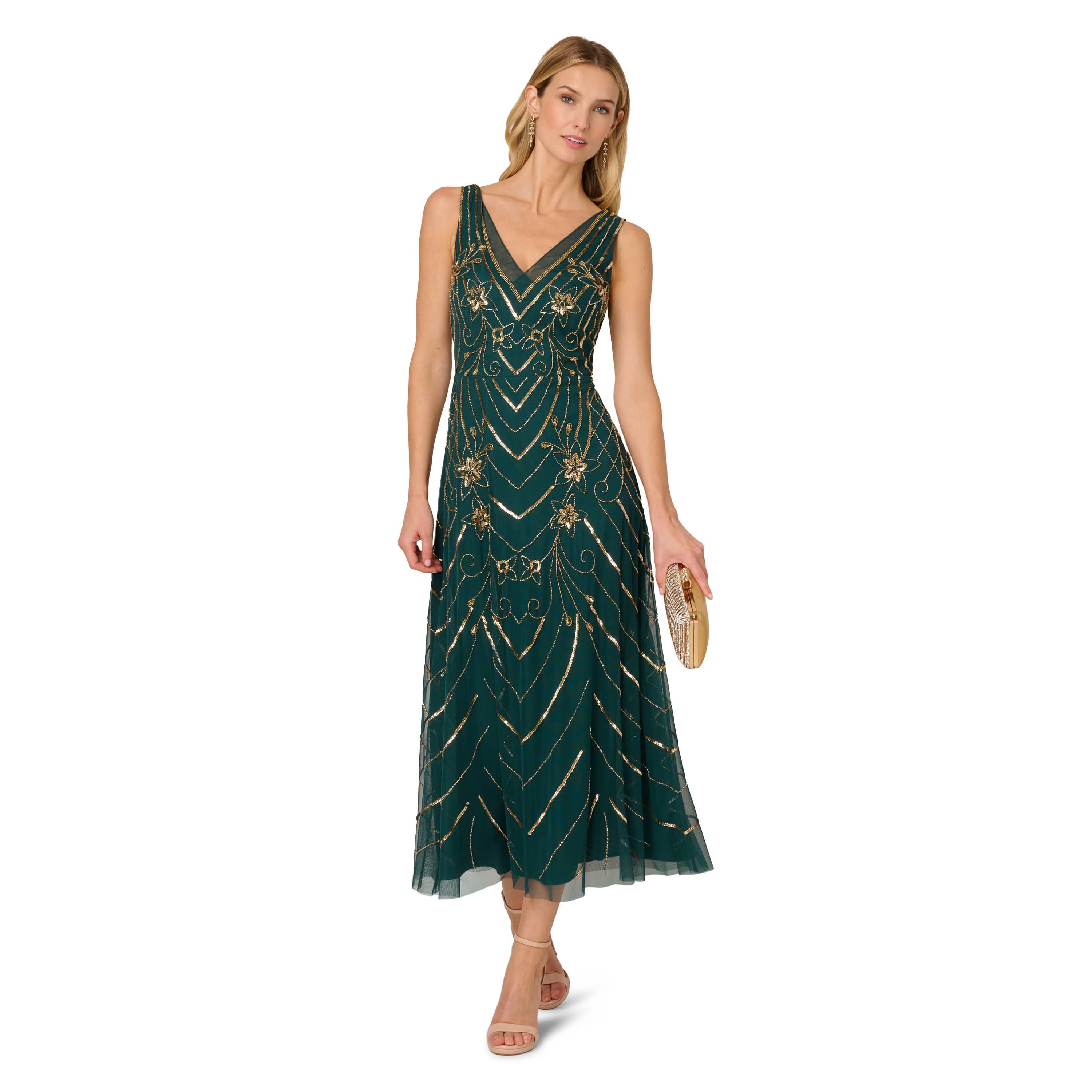 Beaded Mesh Dress