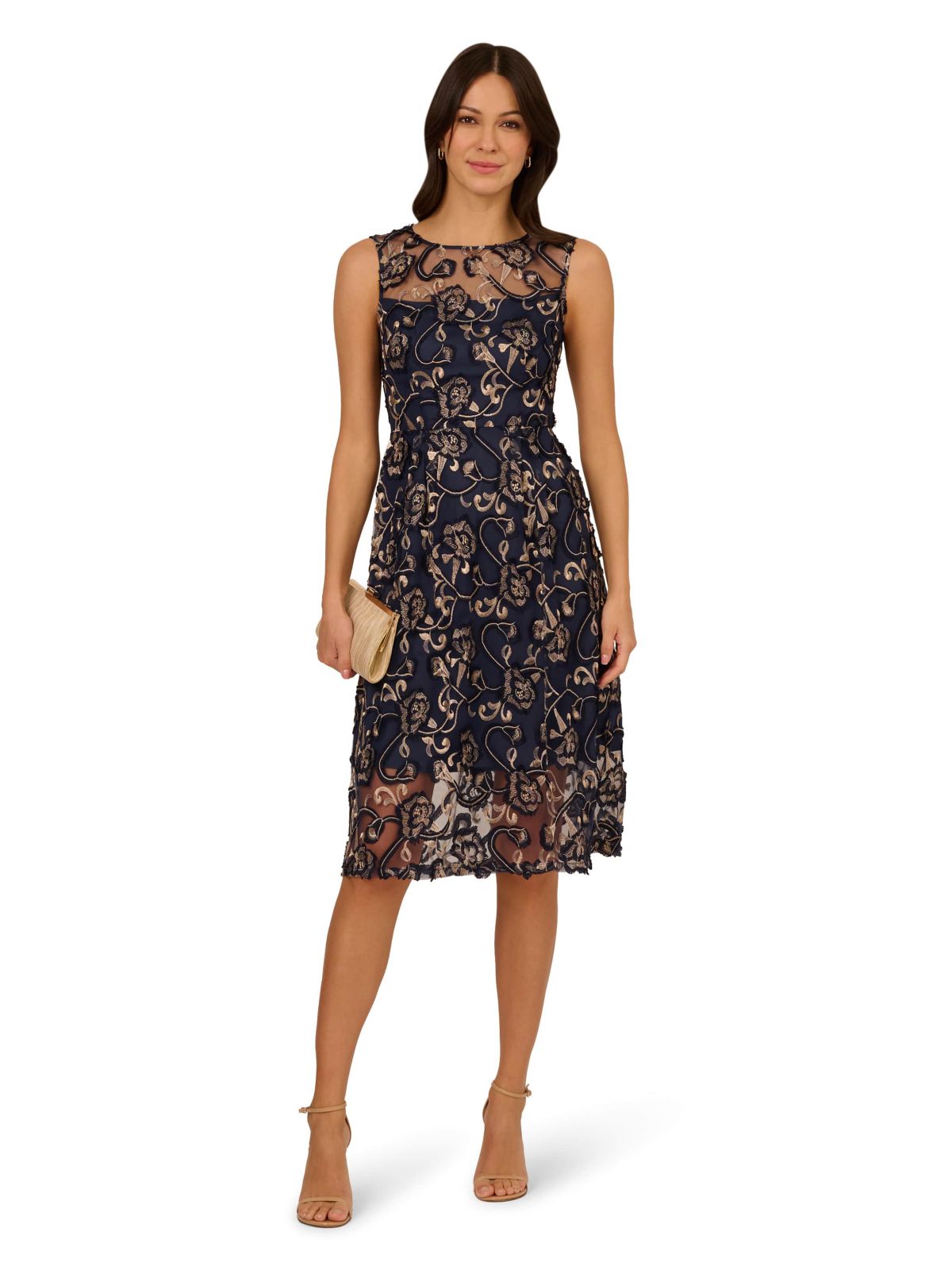 Embroidered Midi Dress