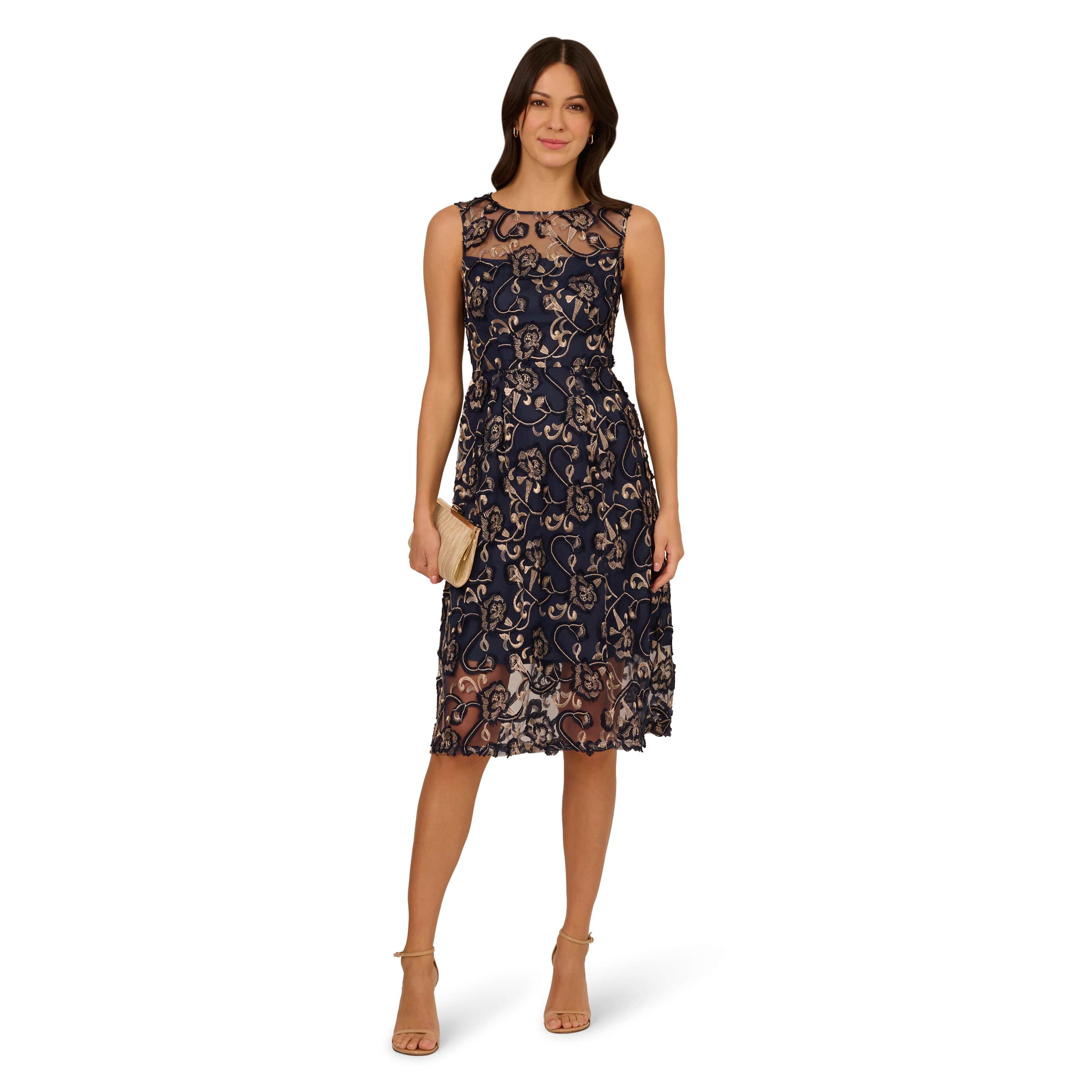 Embroidered Midi Dress