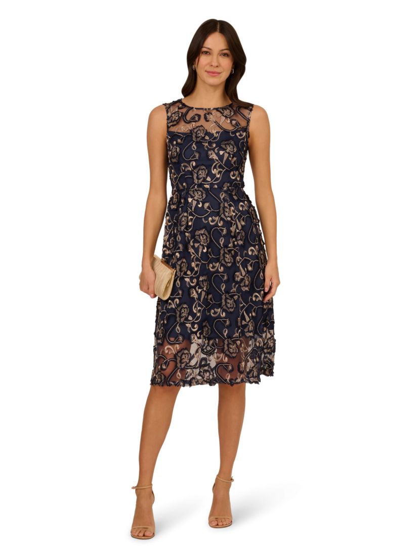 Embroidered Midi Dress