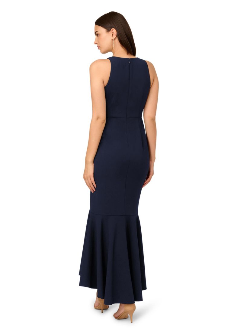 Beaded Crepe Halter Gown