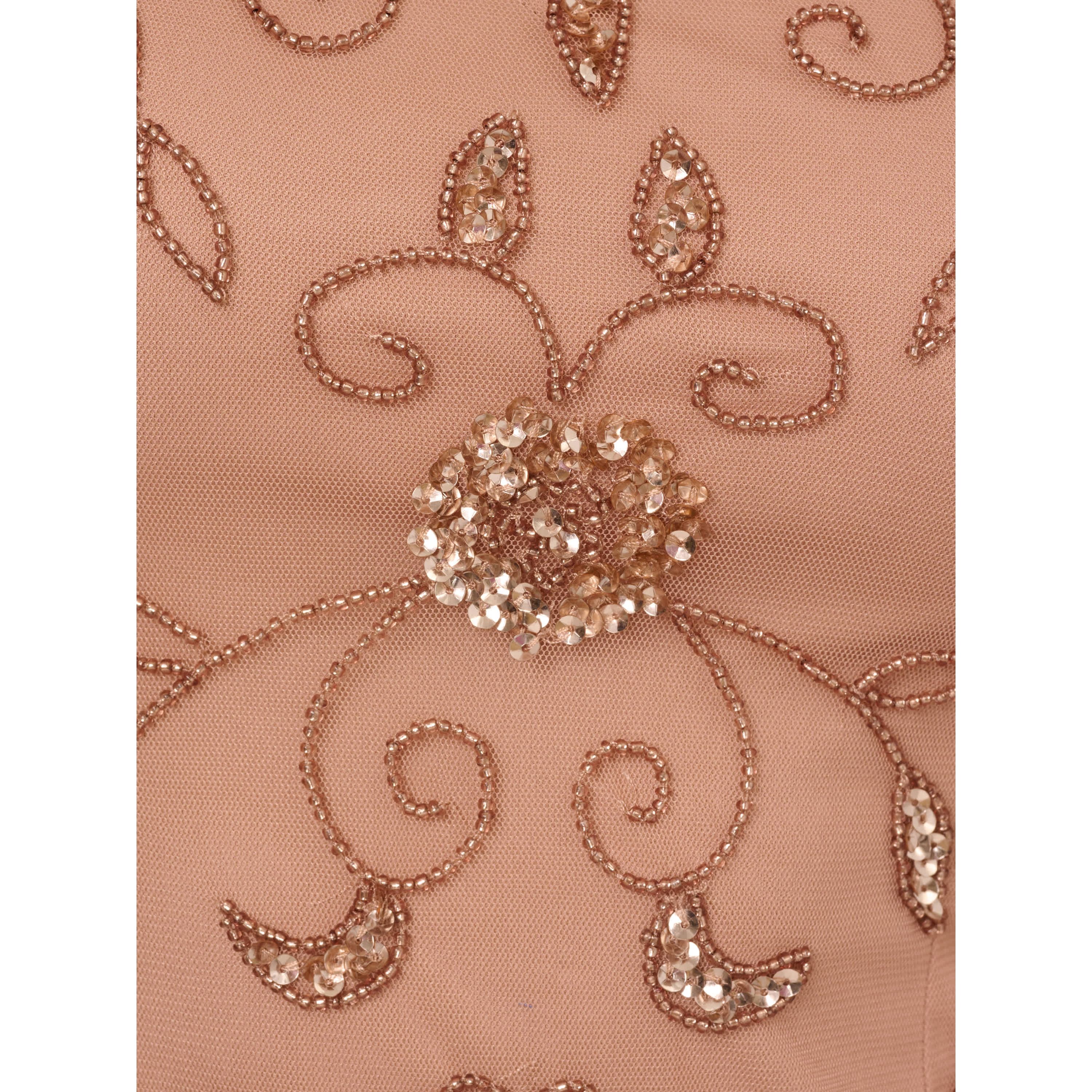 Bead Mesh Sheath Dress