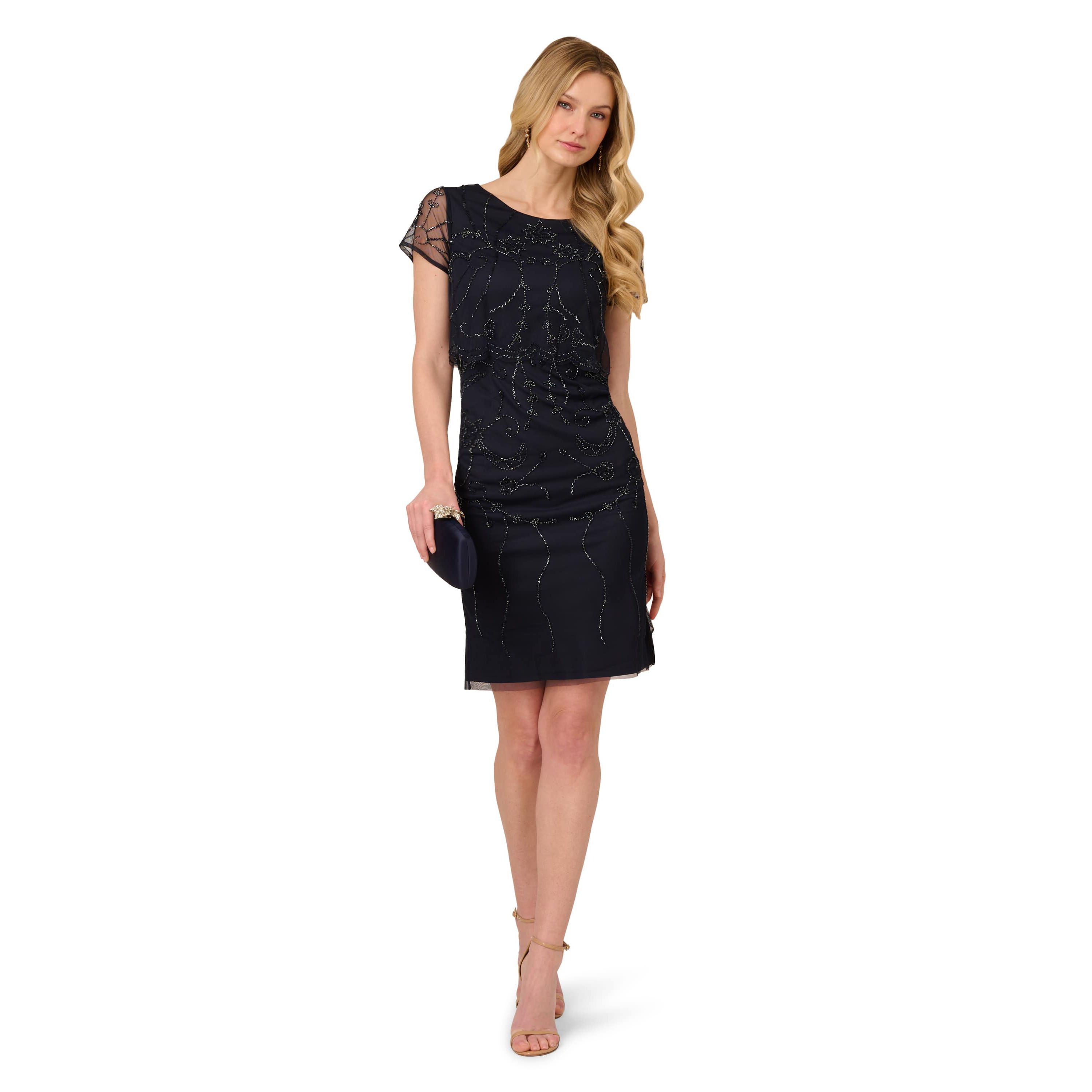 Bead Popover Sheath Dress