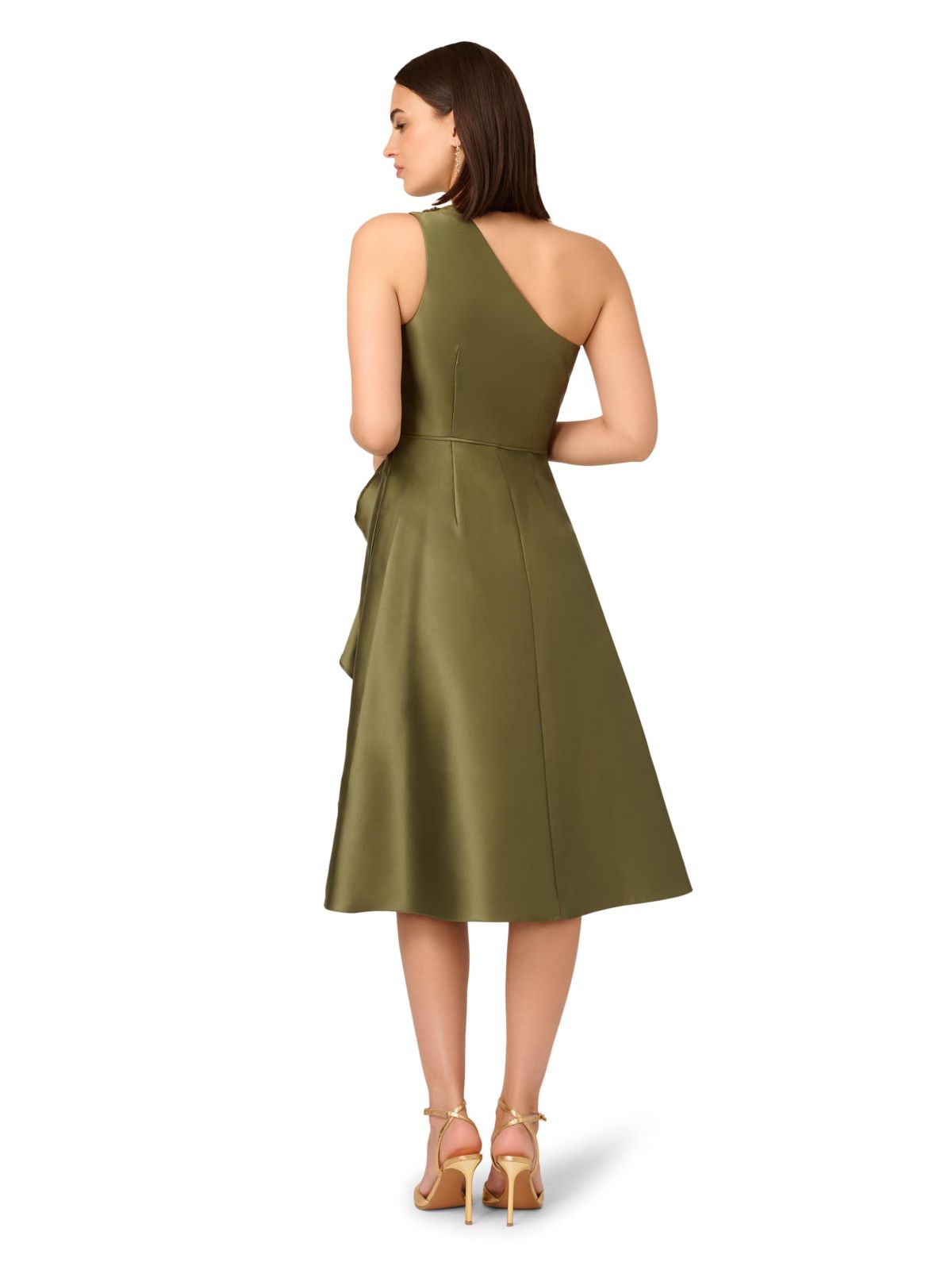 One Shoulder Mikado Midi Dress
