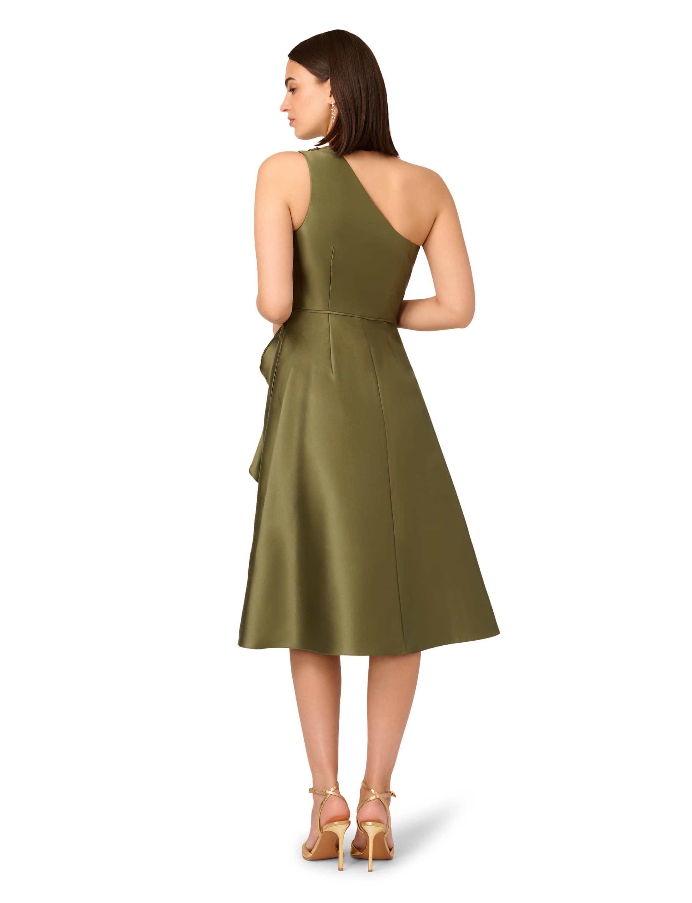 One Shoulder Mikado Midi Dress