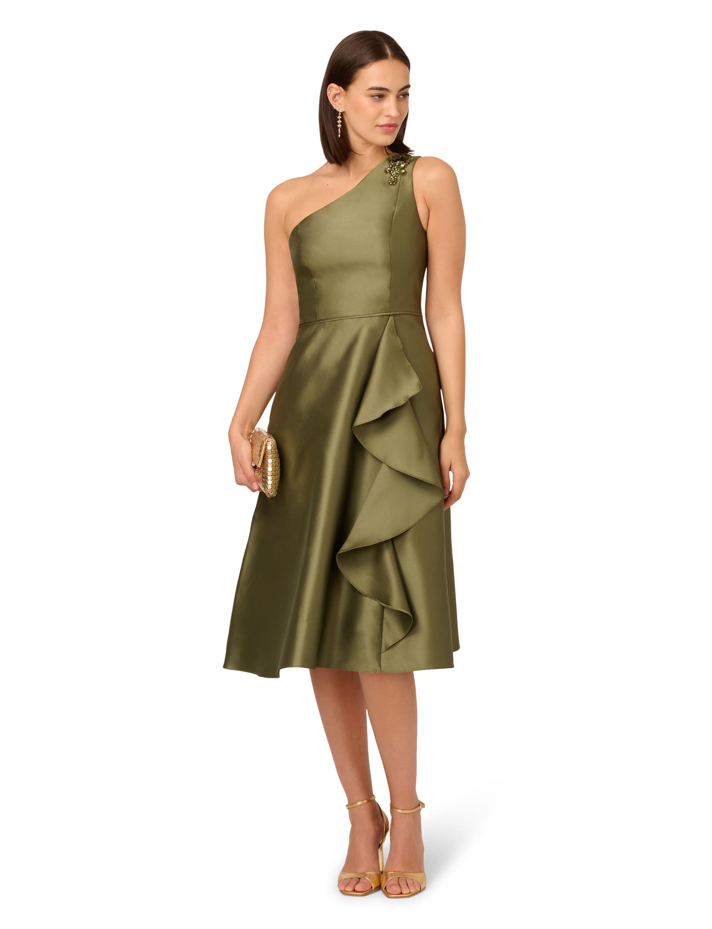 One Shoulder Mikado Midi Dress