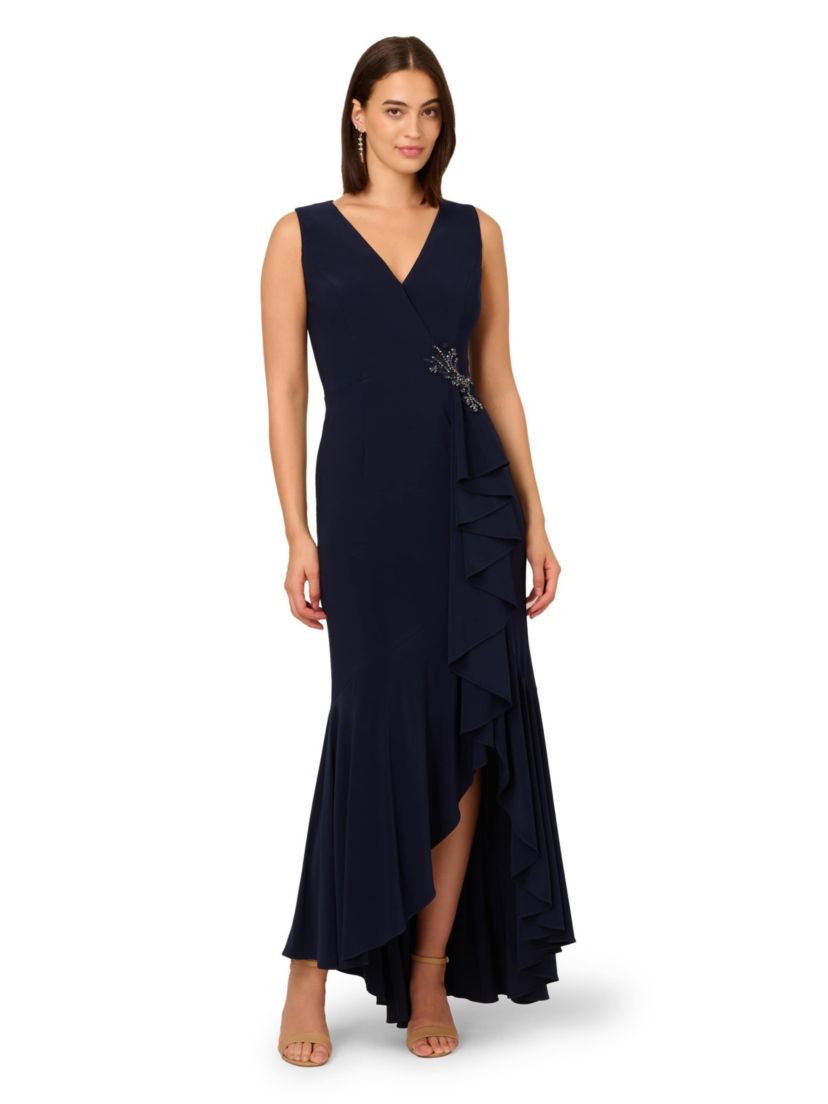 Ruffle Flounce Jersey Gown