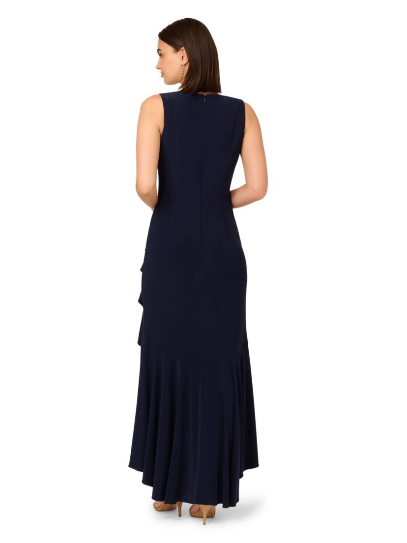 Ruffle Flounce Jersey Gown