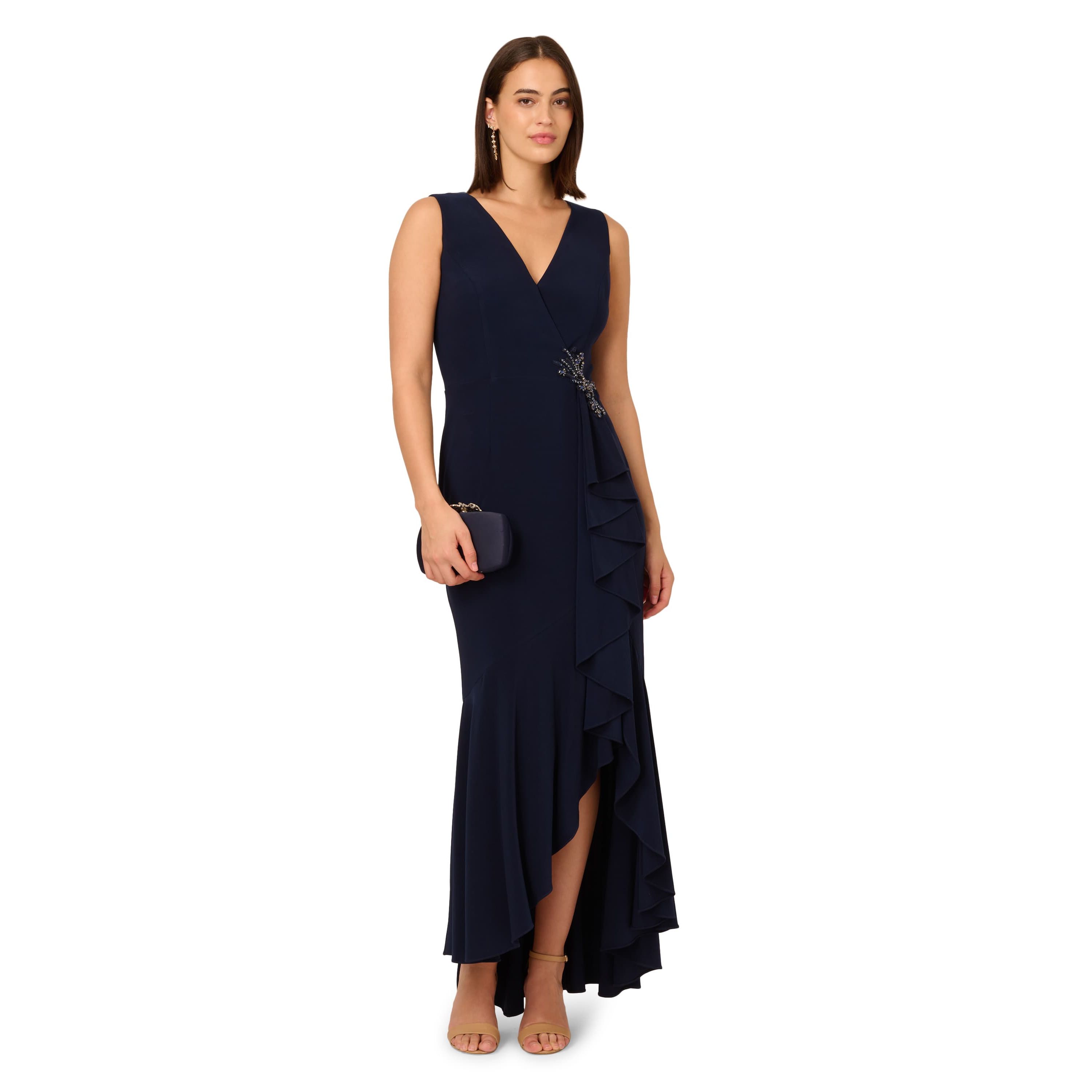 Ruffle Flounce Jersey Gown