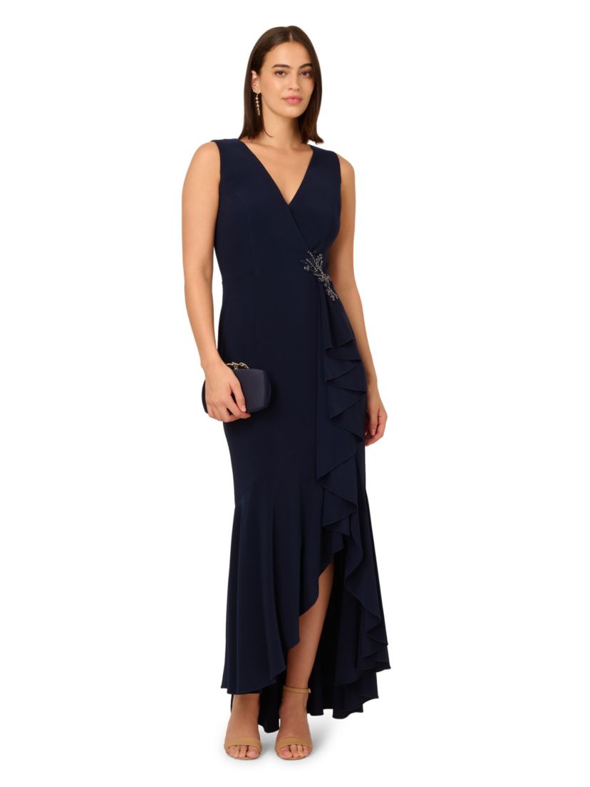 Ruffle Flounce Jersey Gown