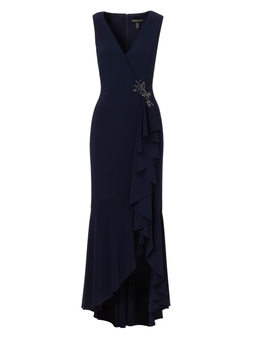 Ruffle Flounce Jersey Gown