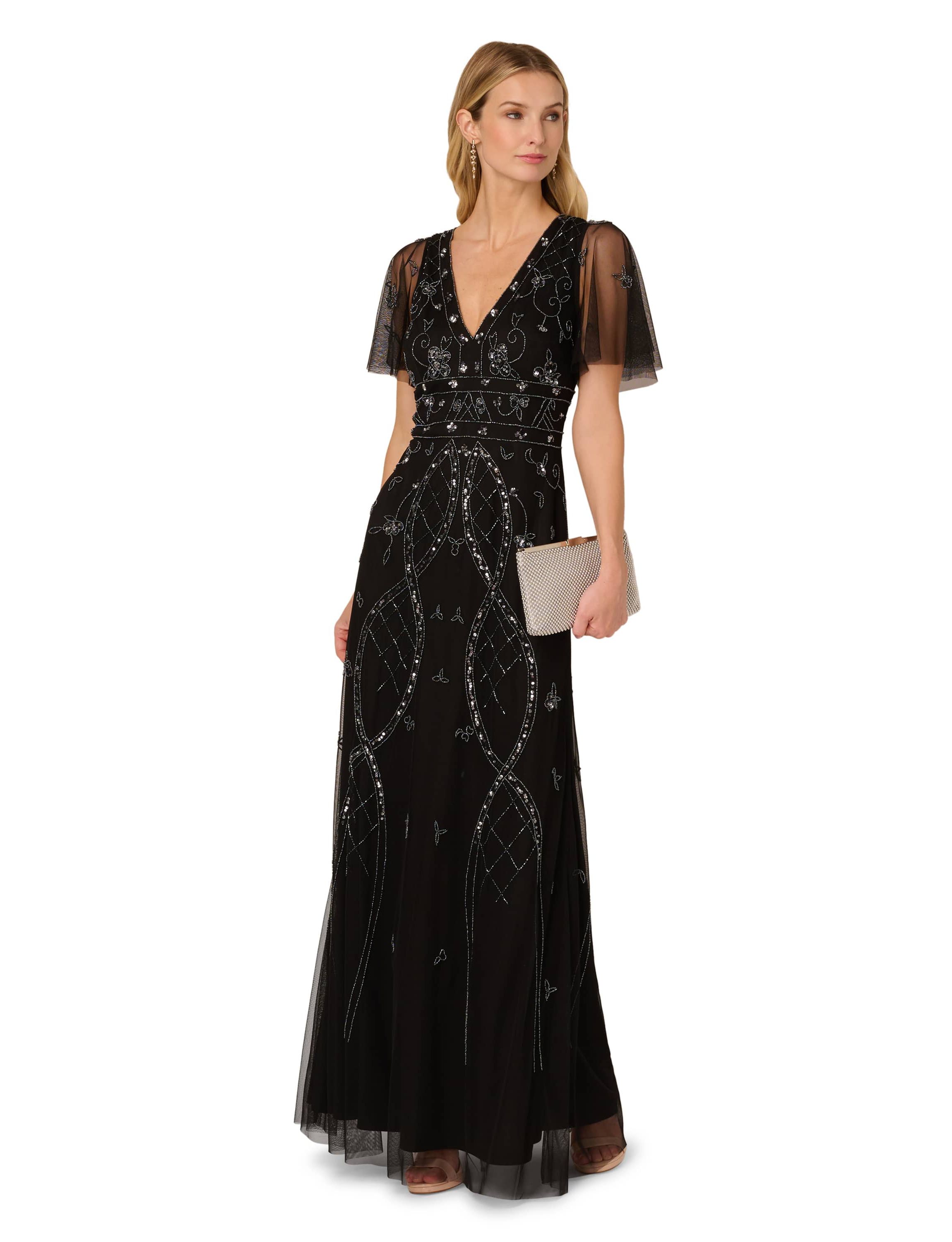 Bead Flutter Sleeve Dress
