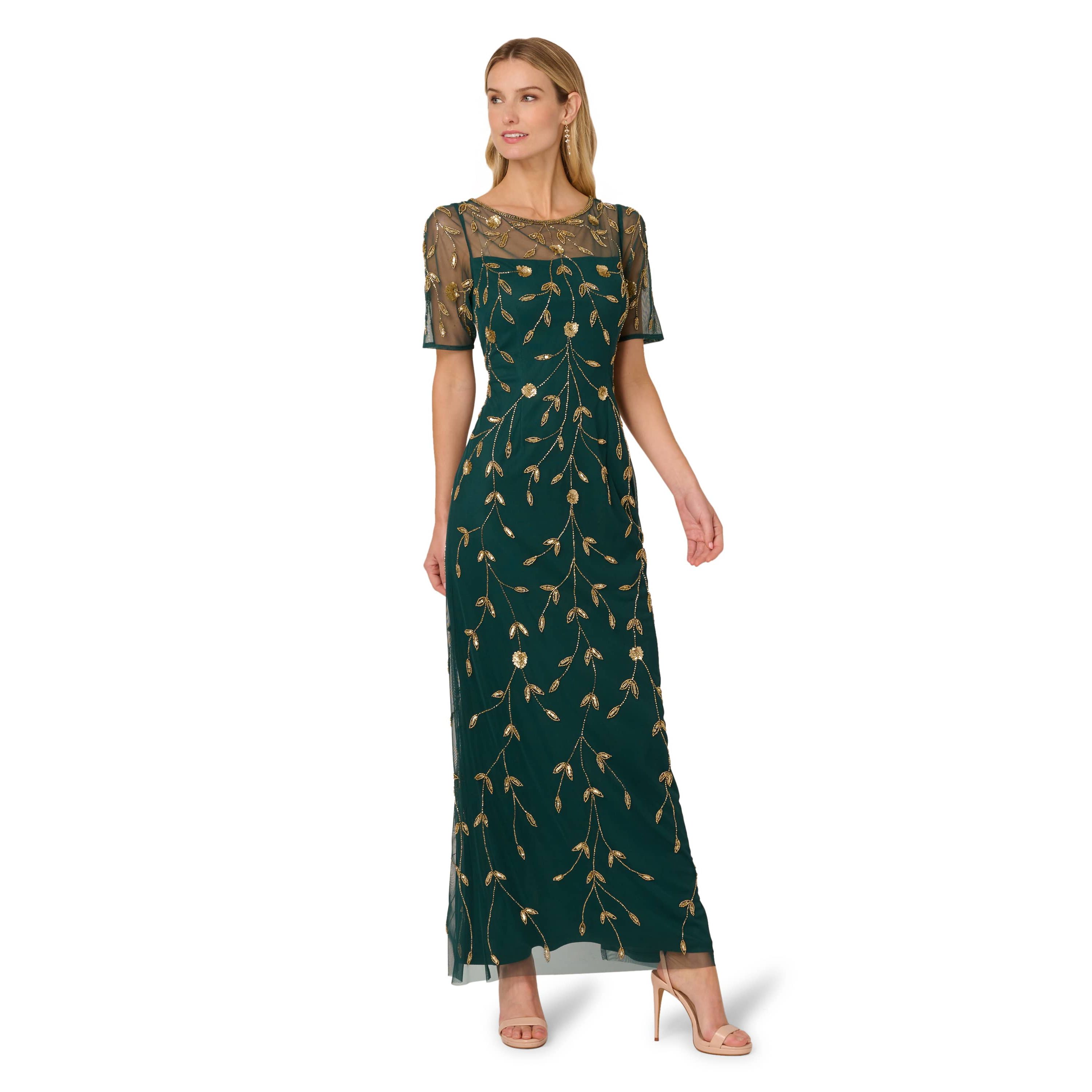 Bead Mesh Long Dress