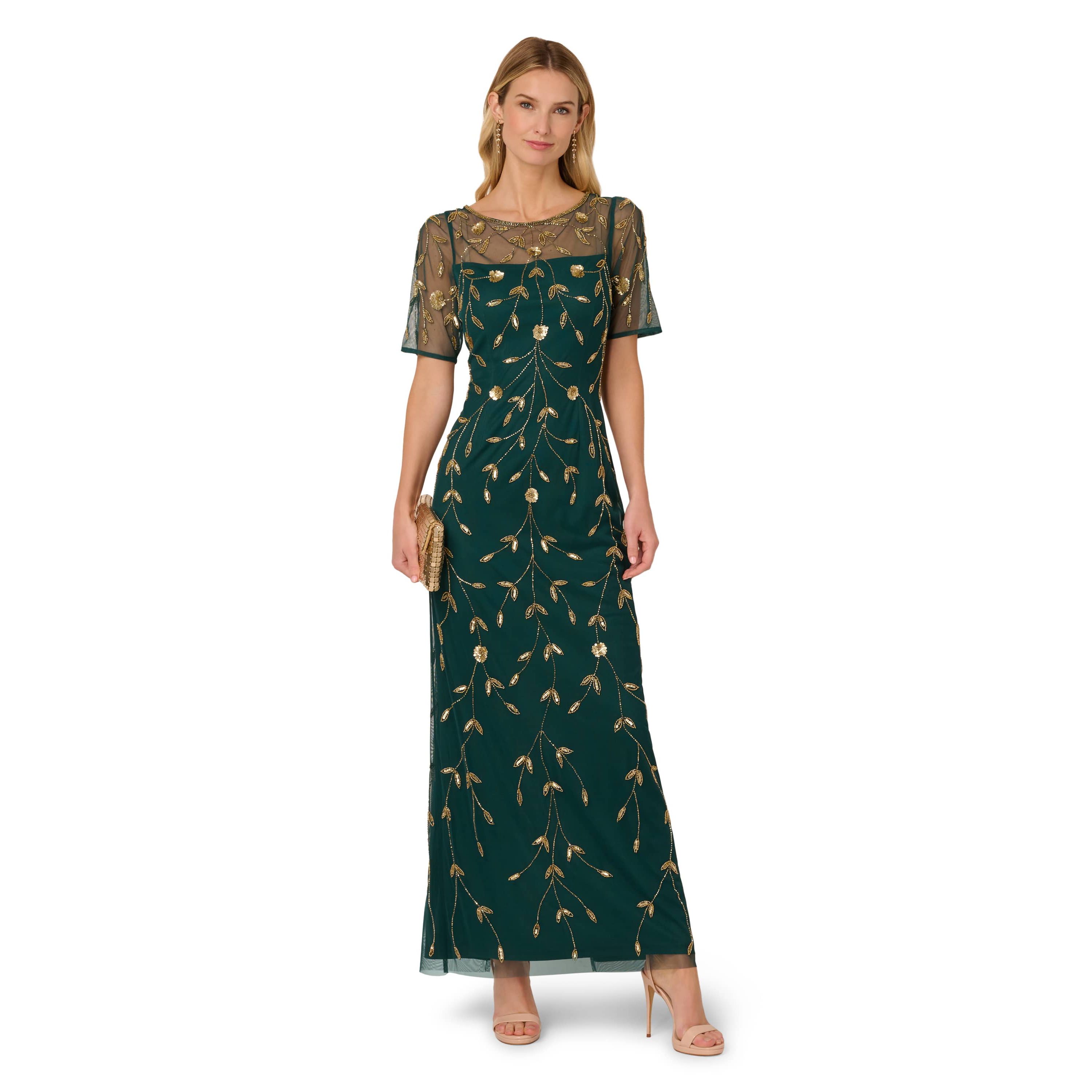 Bead Mesh Long Dress