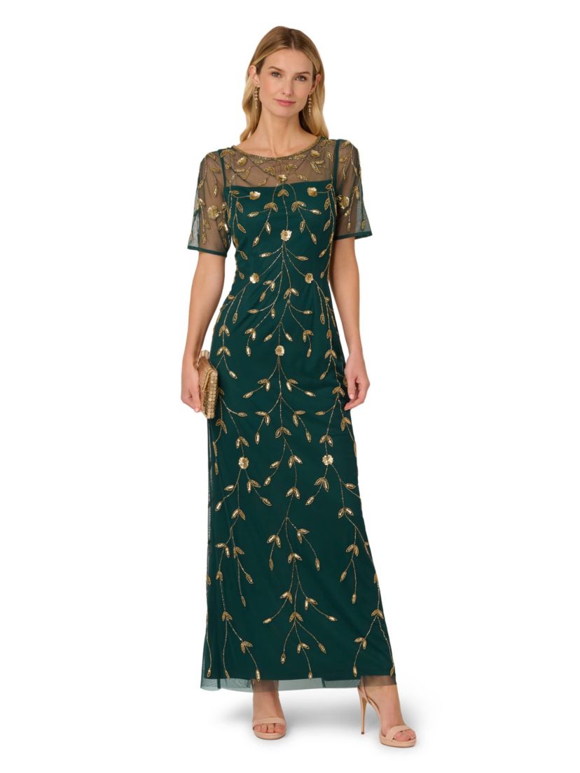 Bead Mesh Long Dress