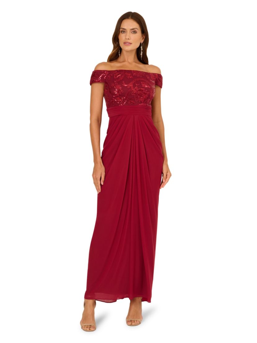 Sequin And Stretch Tulle Gown