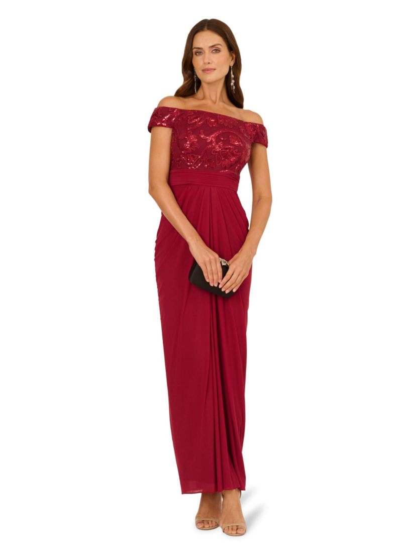 Sequin And Stretch Tulle Gown