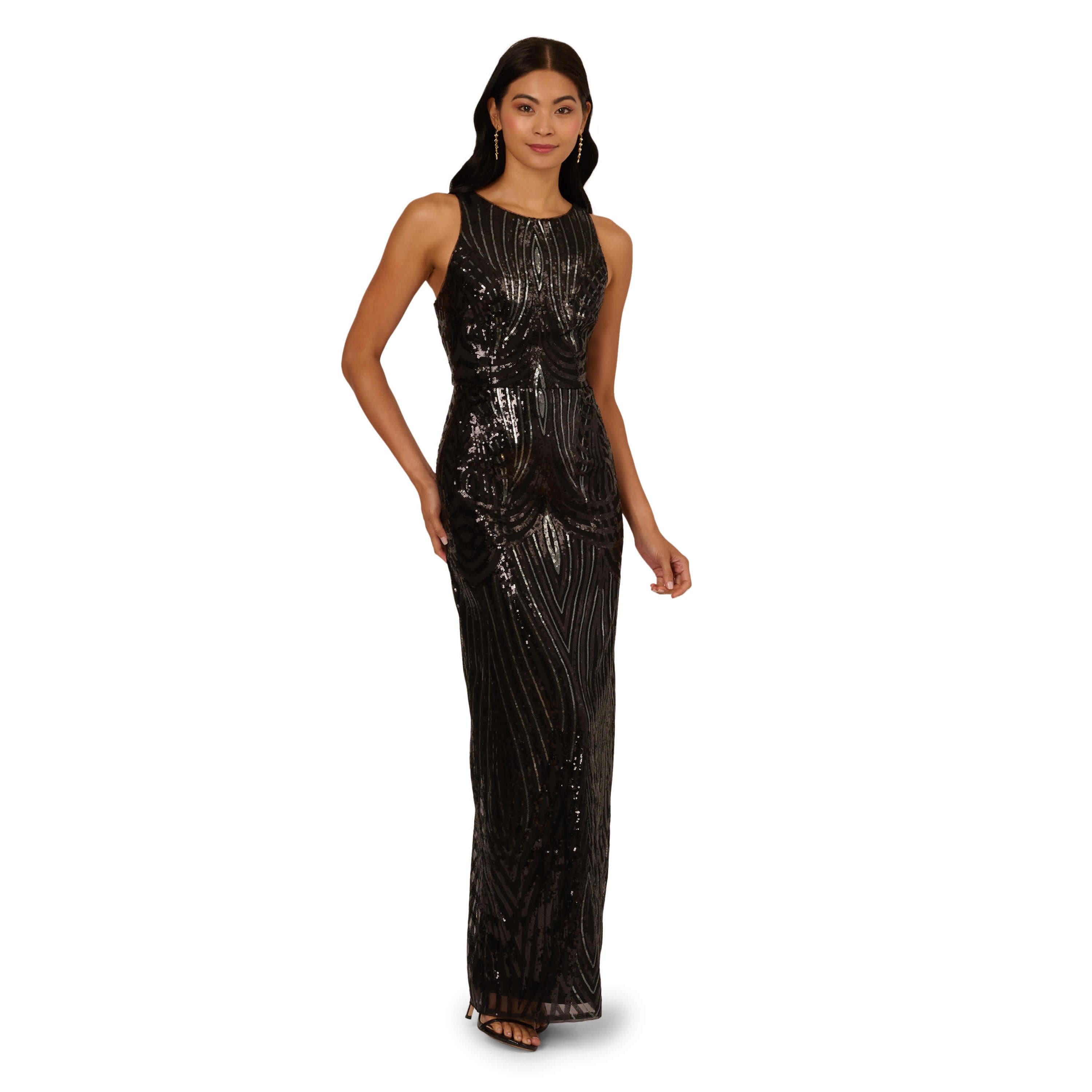 Sequin Halter Gown