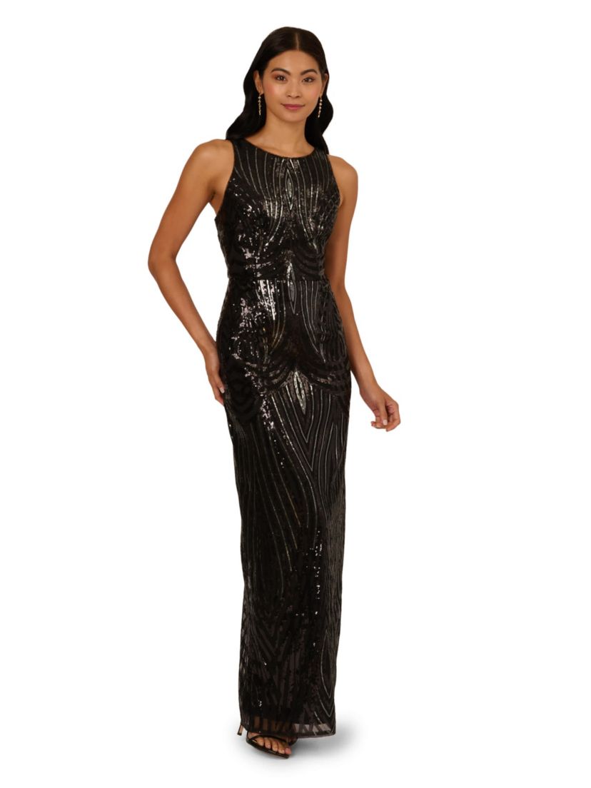 Sequin Halter Gown