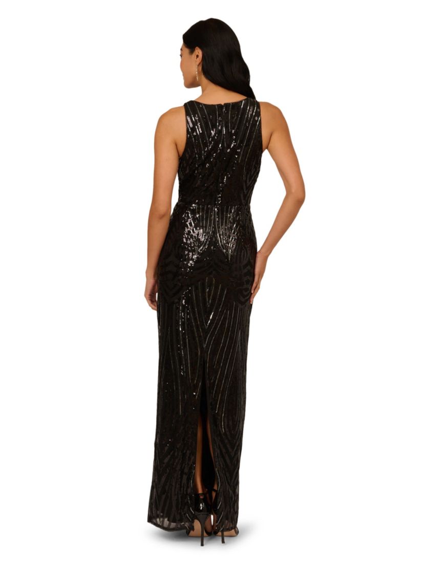 Sequin Halter Gown