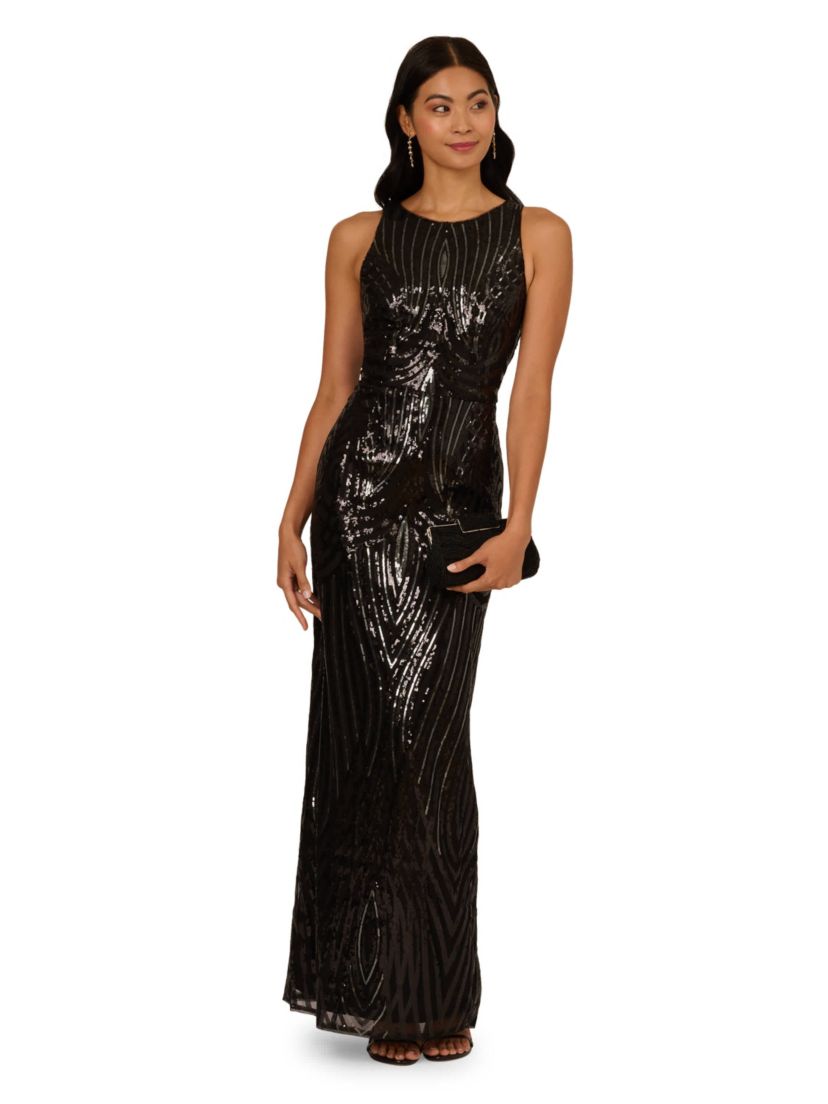 Sequin Halter Gown