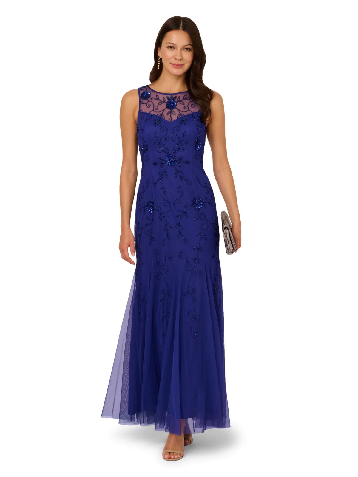 Bead Mesh Long Dress