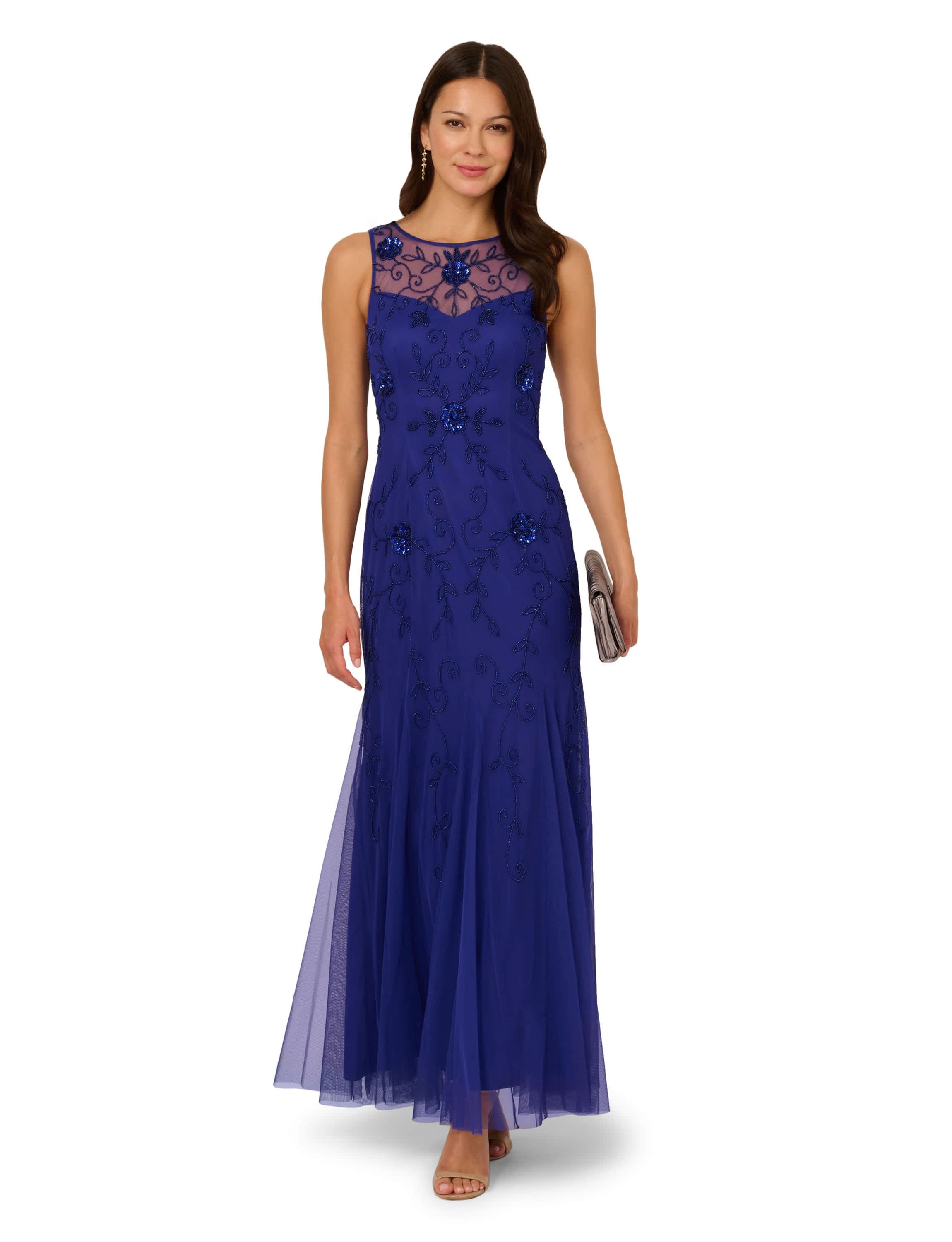Bead Mesh Long Dress