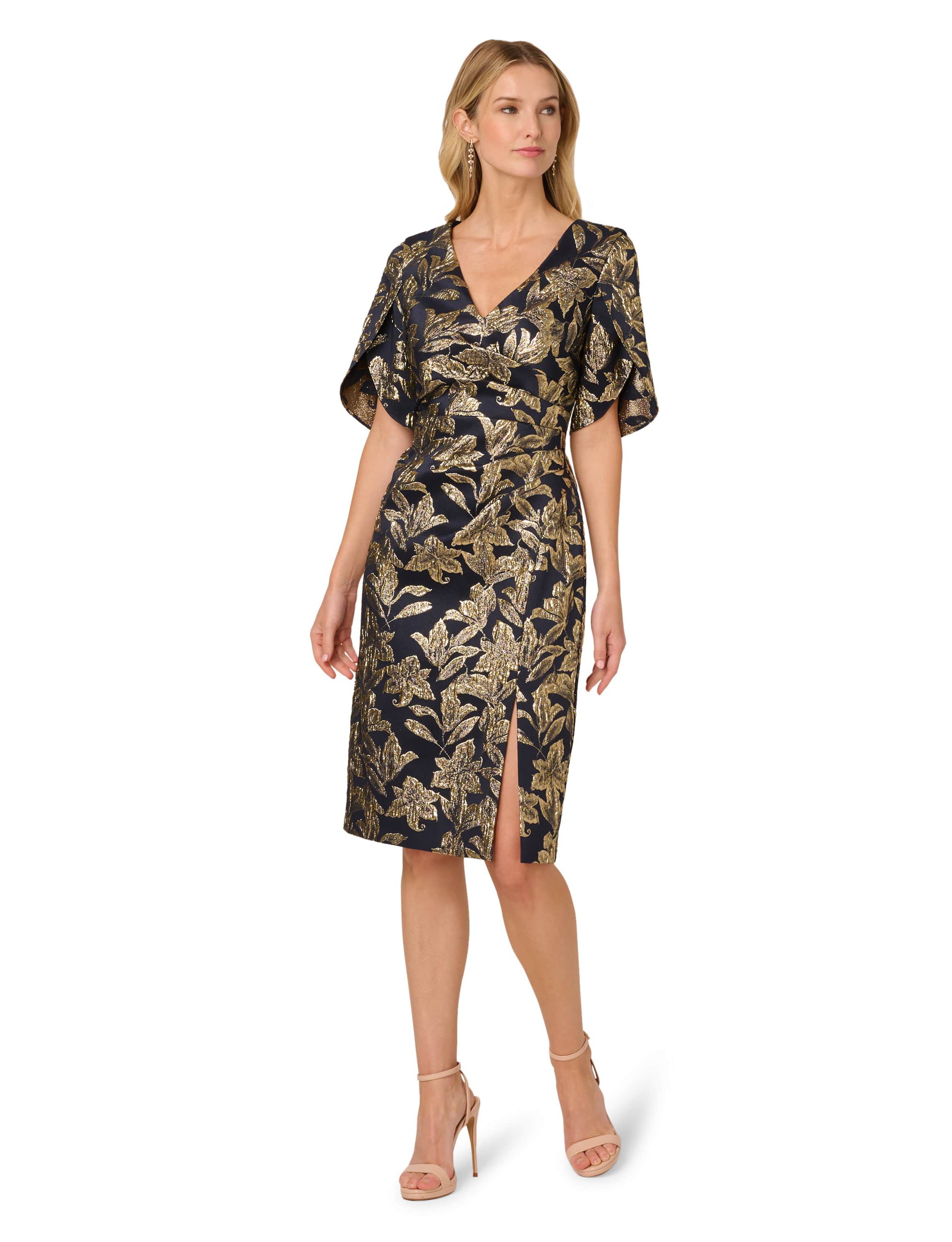 Stretch Jacquard Midi Dress