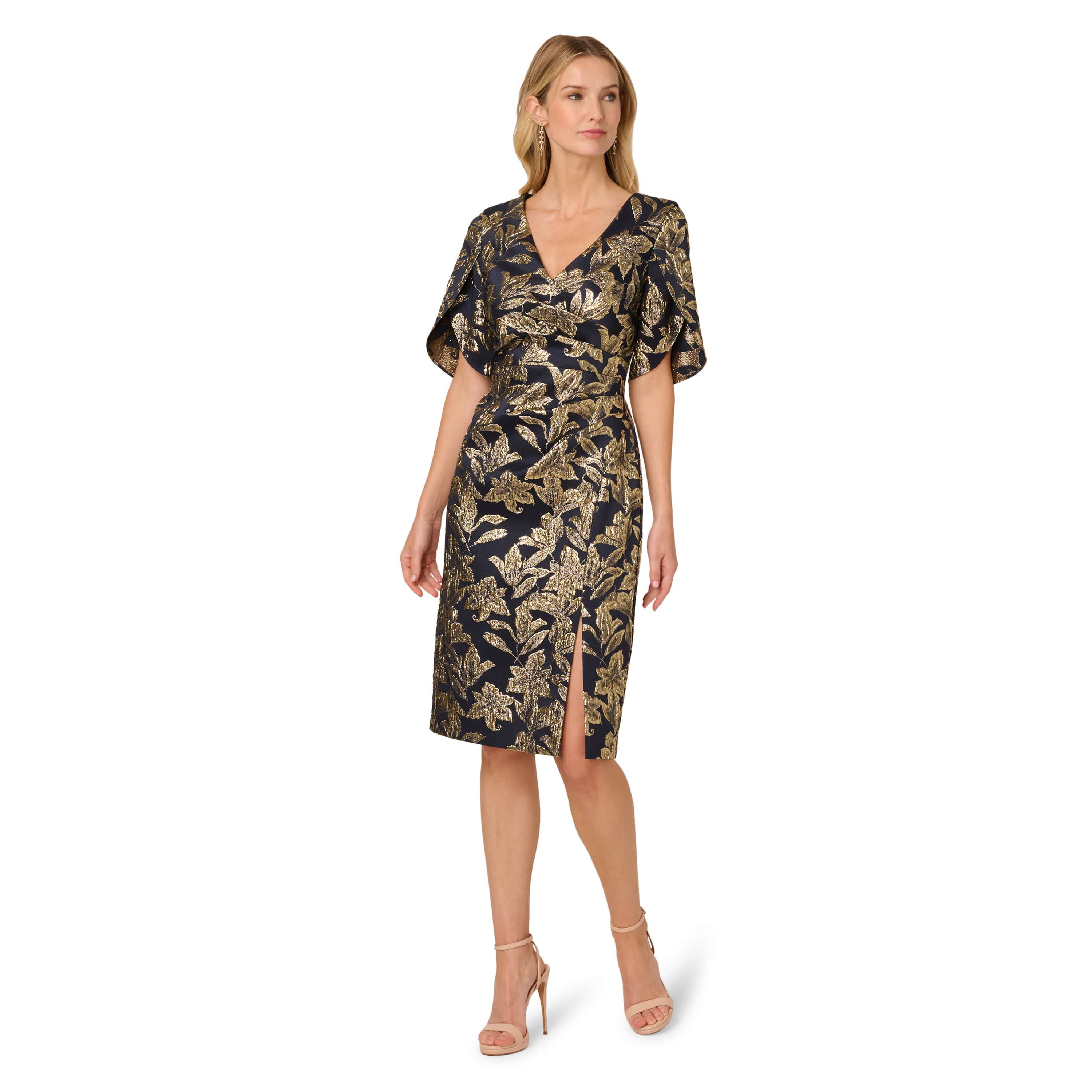 Stretch Jacquard Midi Dress
