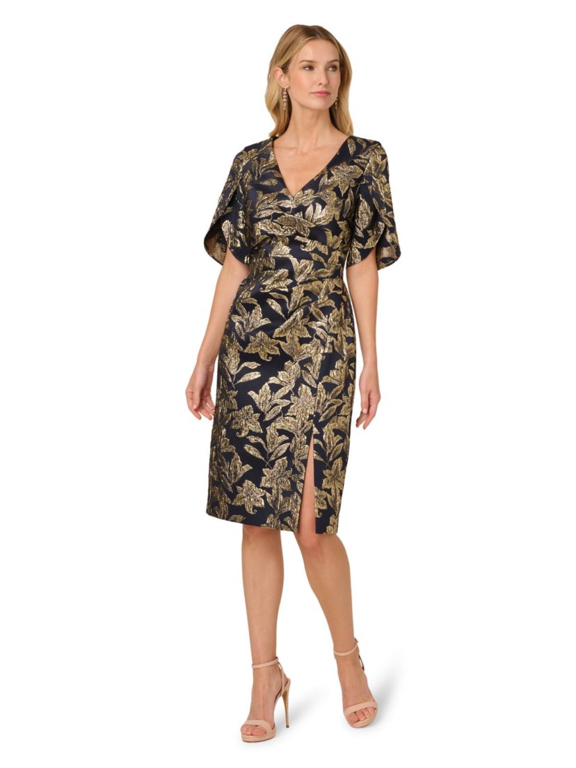Stretch Jacquard Midi Dress