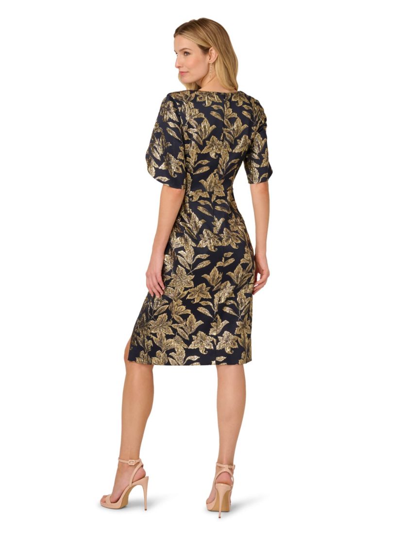 Stretch Jacquard Midi Dress